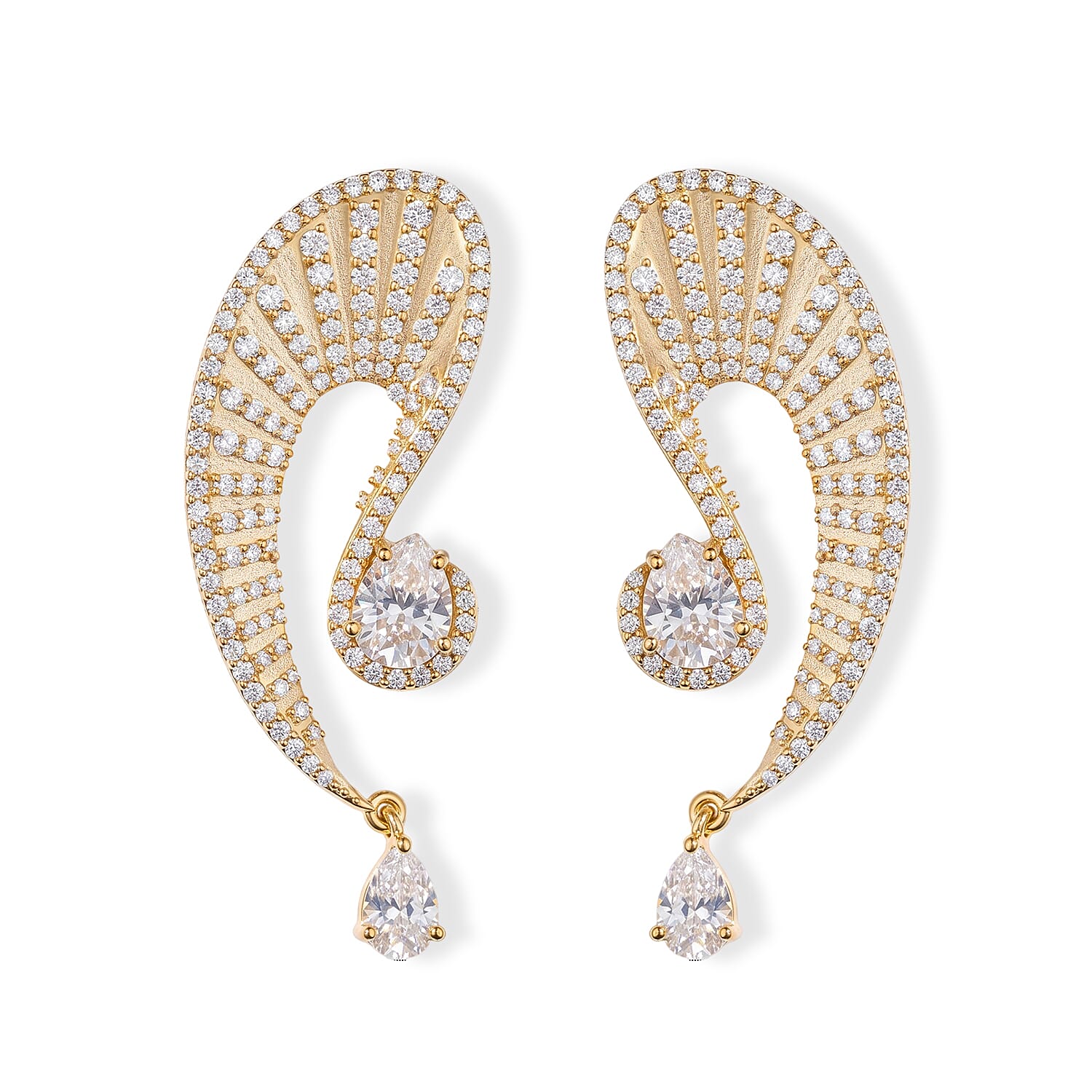Clarte Moissanite 3.76 ctw Sirena Earrings in 14K Yellow Gold Over Sterling Silver