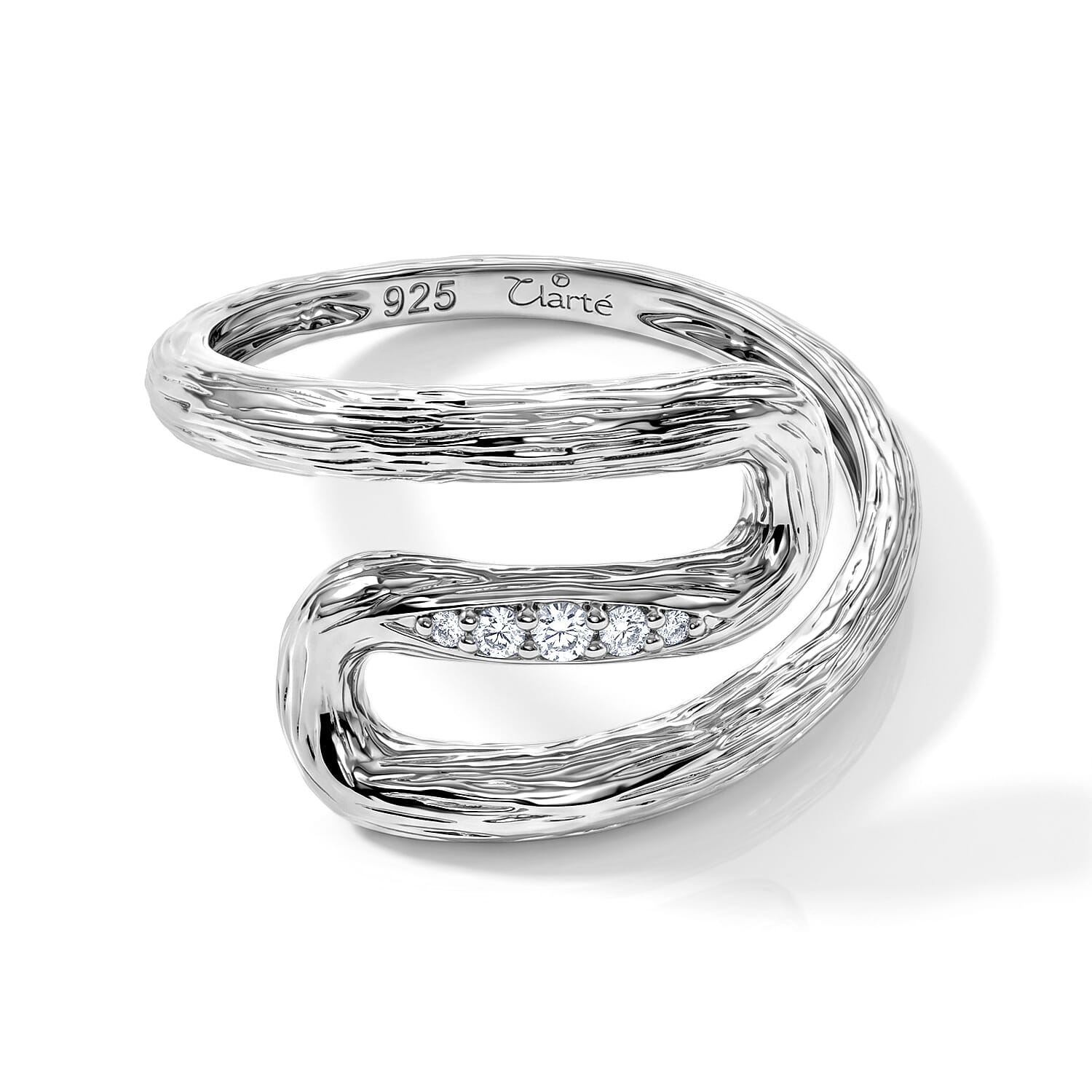 Clarte Moissanite 0.05 ctw Ramus Ring in Sterling Silver (Size 5.0)