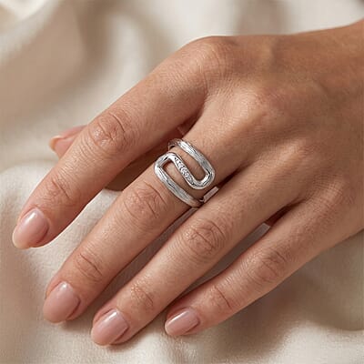 Clarte Moissanite 0.05 ctw Ramus Ring in Sterling Silver (Size 5.0)