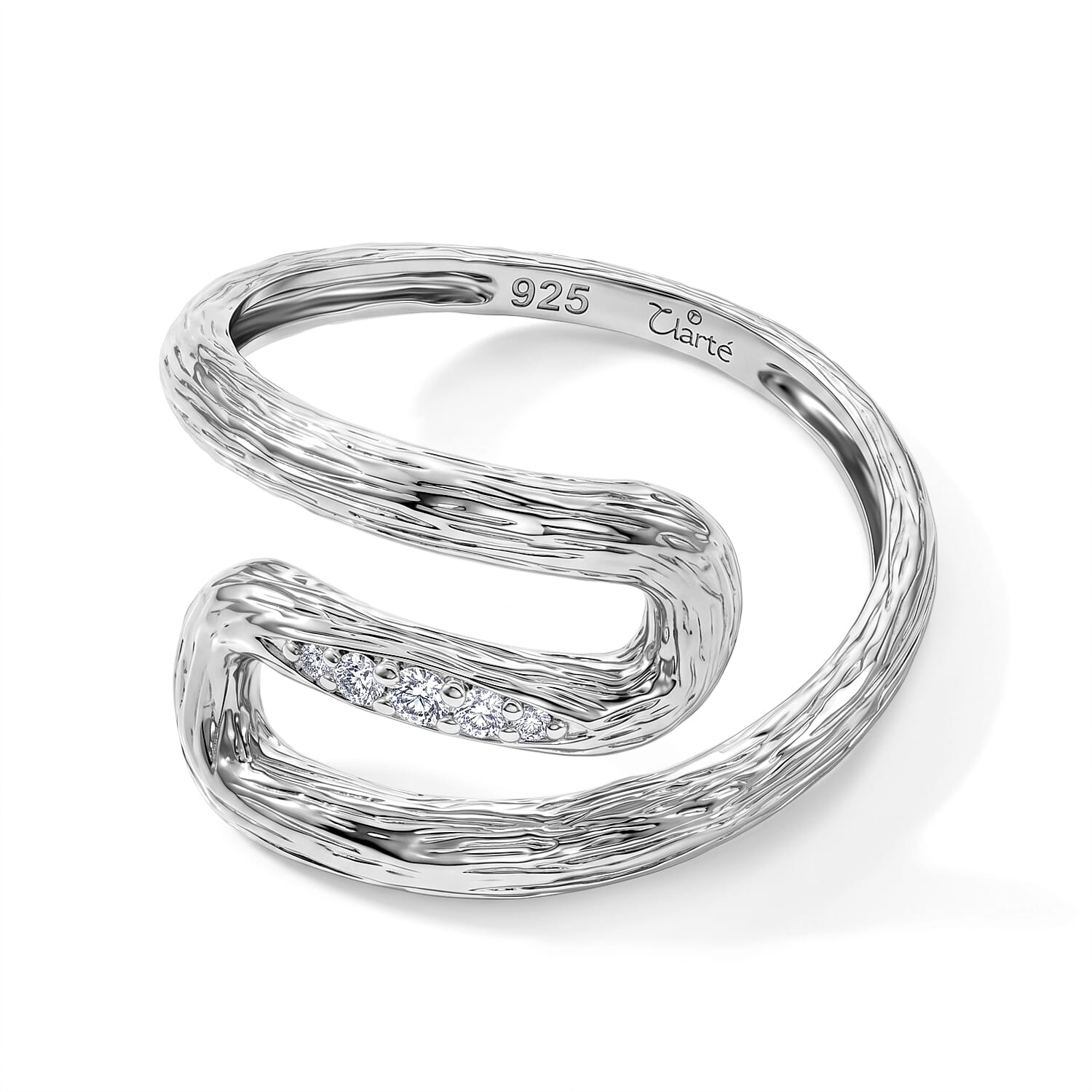 Clarte Moissanite 0.05 ctw Ramus Ring in Sterling Silver (Size 5.0)