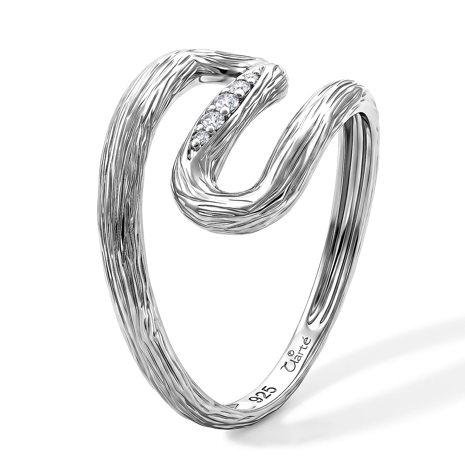 Clarte Moissanite 0.05 ctw Ramus Ring in Sterling Silver (Size 5.0)