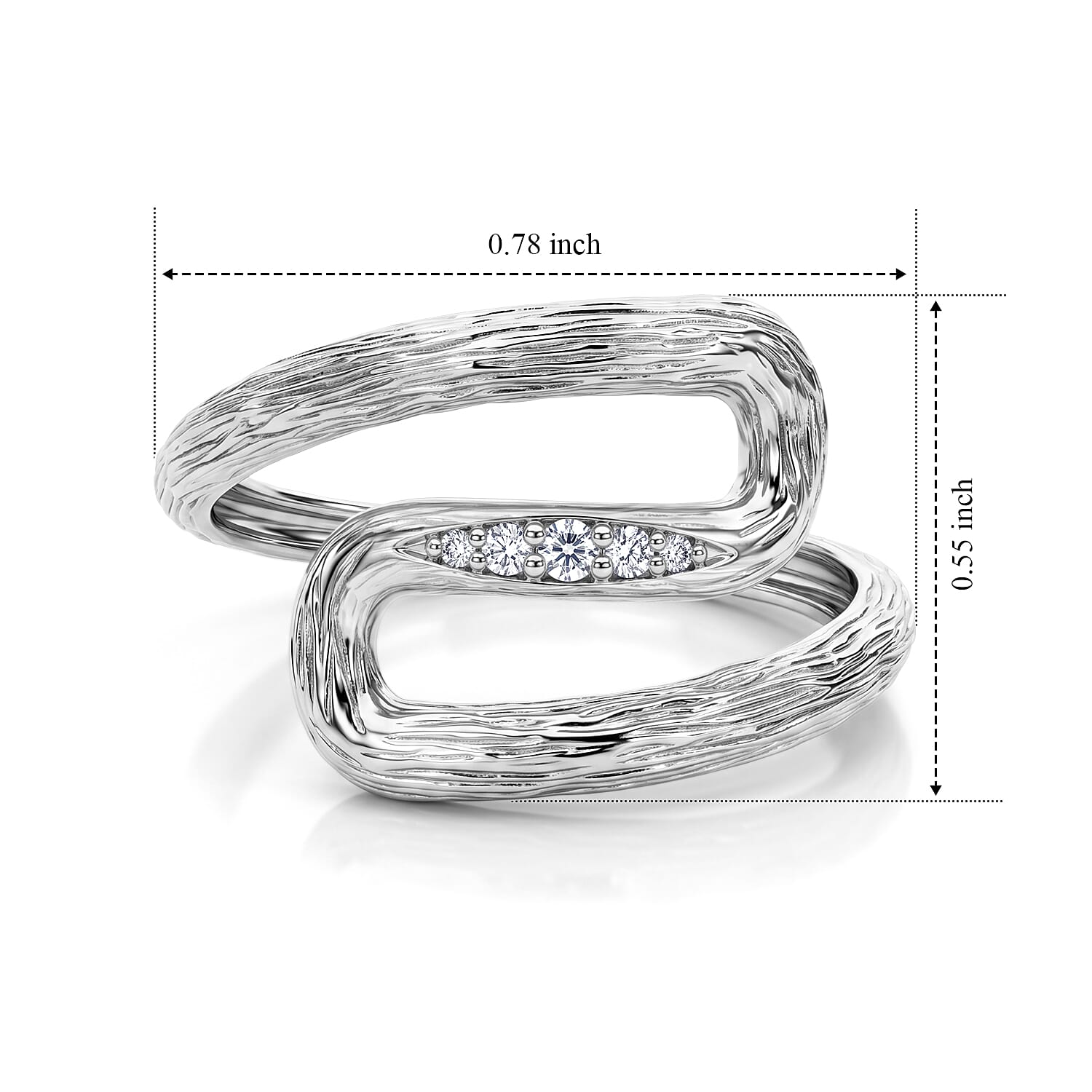 Clarte Moissanite 0.05 ctw Ramus Ring in Sterling Silver (Size 5.0)