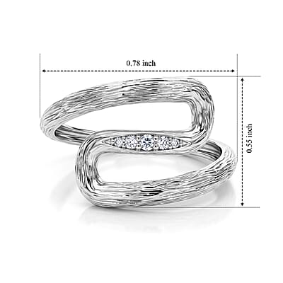 Clarte Moissanite 0.05 ctw Ramus Ring in Sterling Silver (Size 5.0)