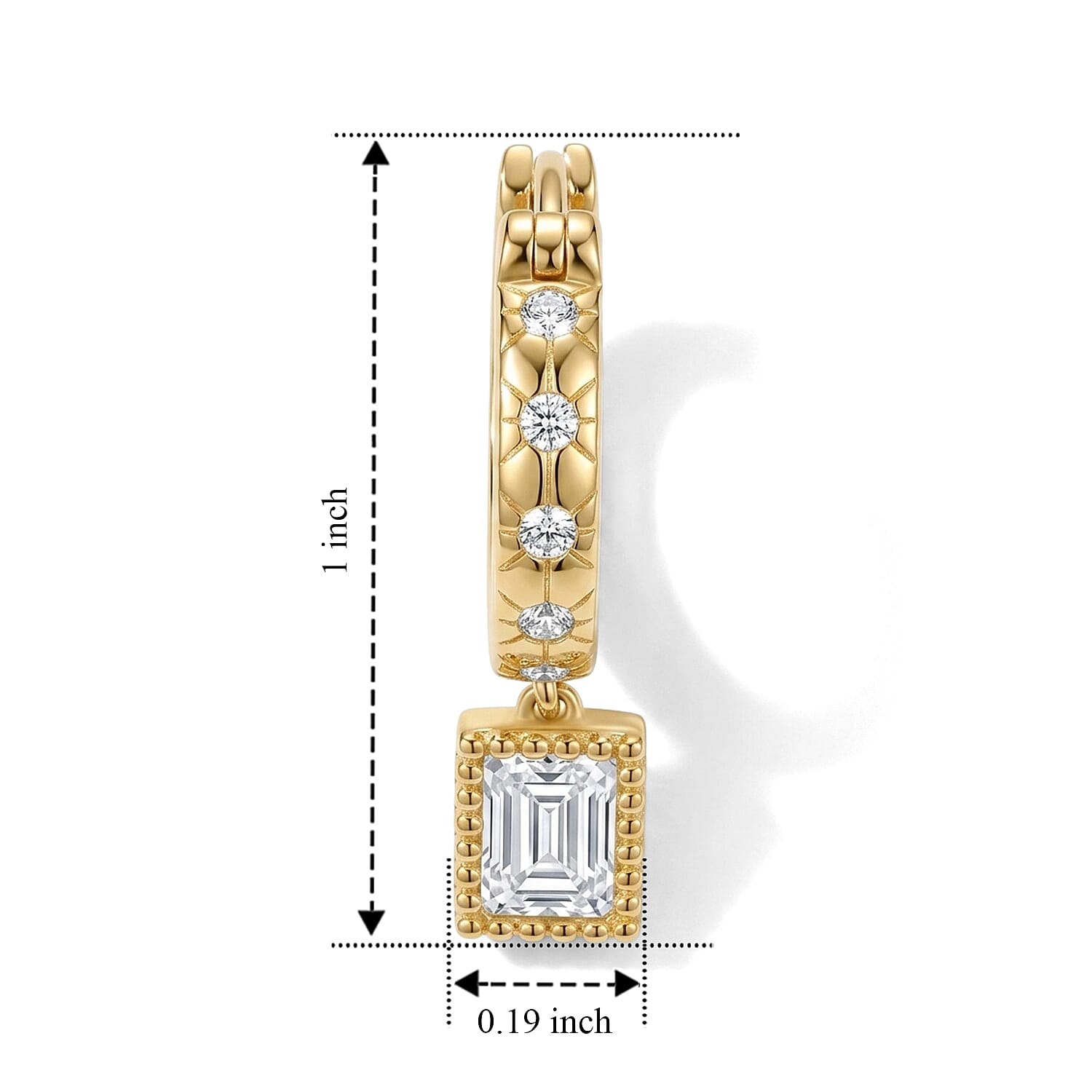 Clarte Moissanite 1.40 ctw Dore Earrings in 14K Yellow Gold Over Sterling Silver