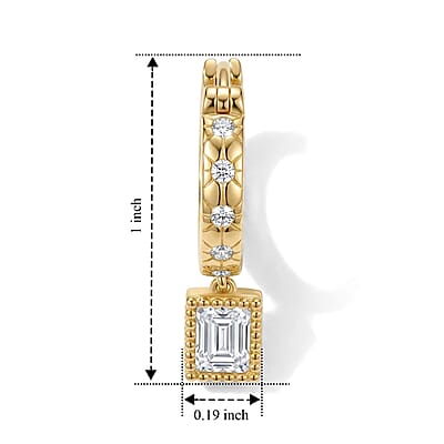 Clarte Moissanite 1.40 ctw Dore Earrings in 14K Yellow Gold Over Sterling Silver