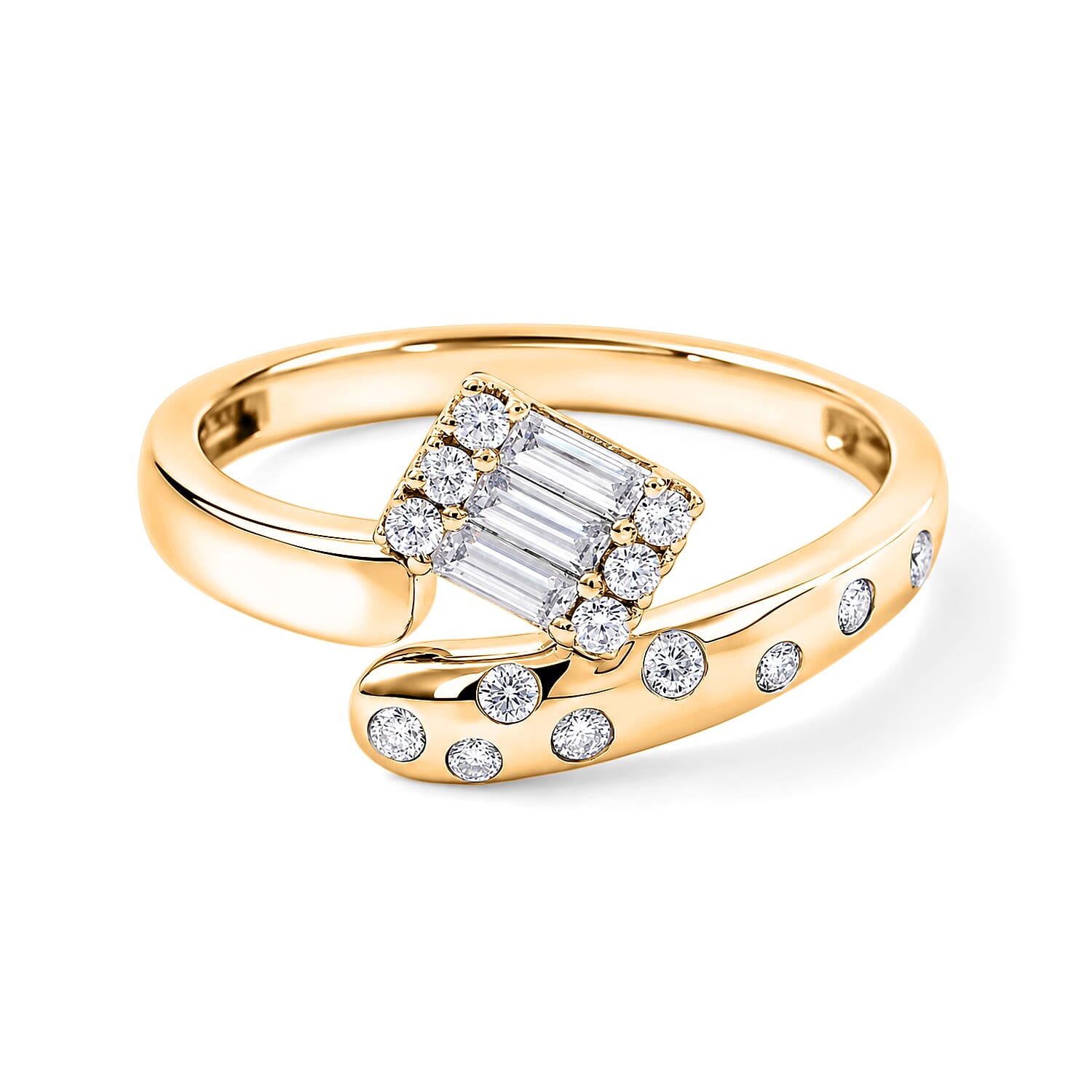 Clarte Moissanite 0.35 ctw Ametry Ring in 14K Yellow Gold Over Sterling Silver (Size 6.0)