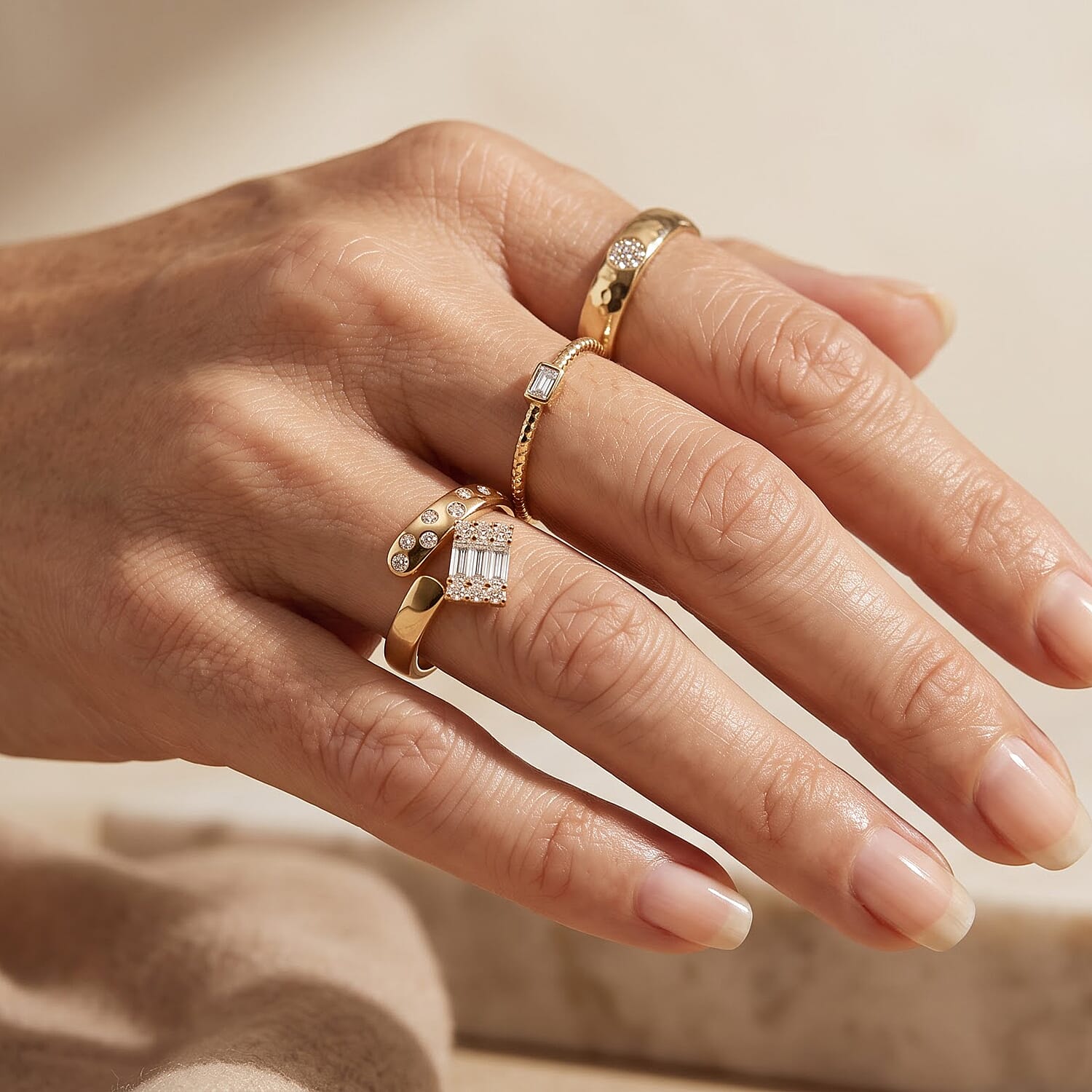 Clarte Moissanite 0.35 ctw Ametry Ring in 14K Yellow Gold Over Sterling Silver (Size 6.0)