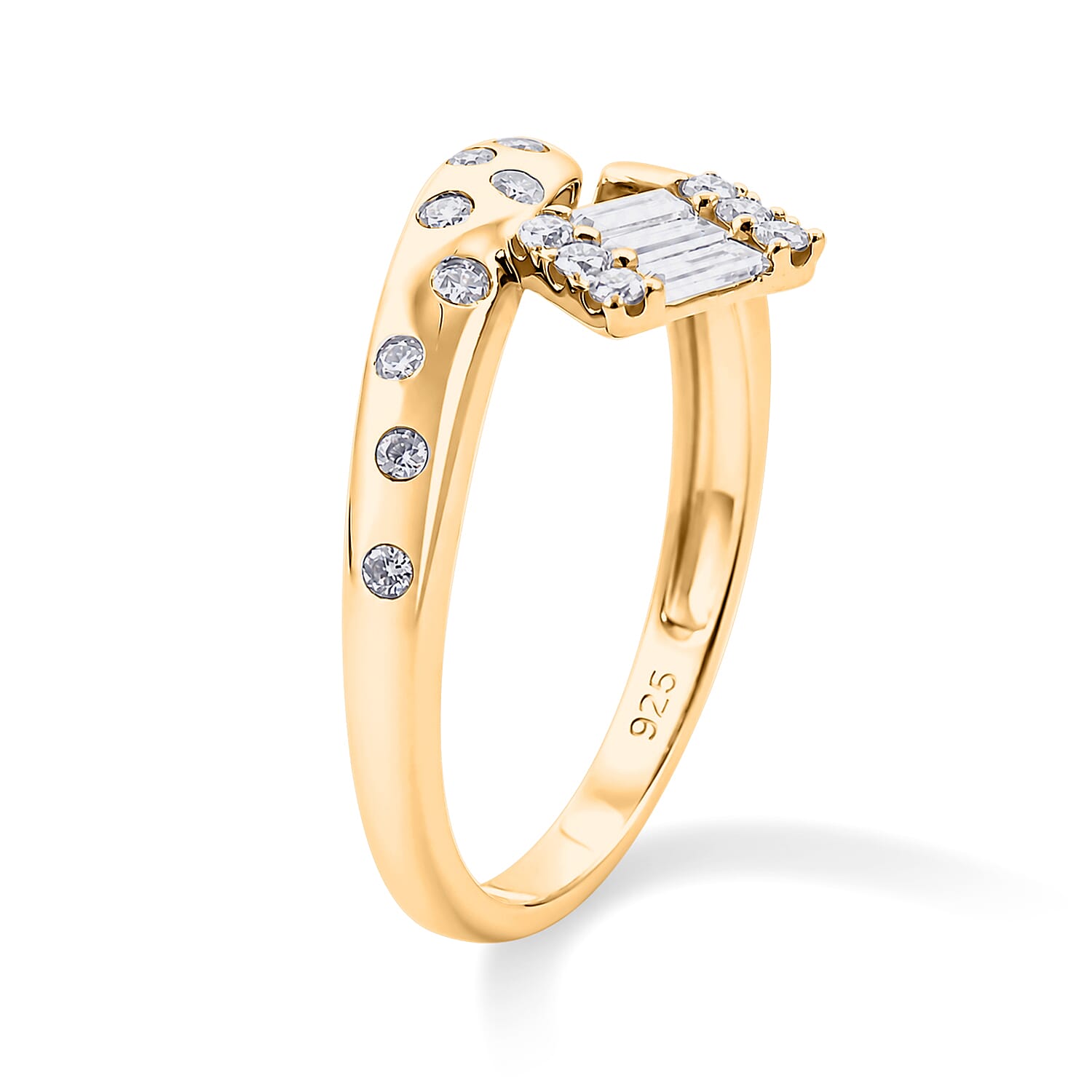 Clarte Moissanite 0.35 ctw Ametry Ring in 14K Yellow Gold Over Sterling Silver (Size 6.0)