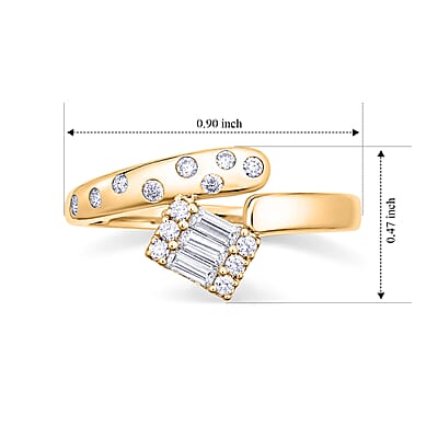 Clarte Ametry Collection Moissanite 0.35 ctw Ring in 14K Yellow Gold Over Sterling Silver (Size 7.0)