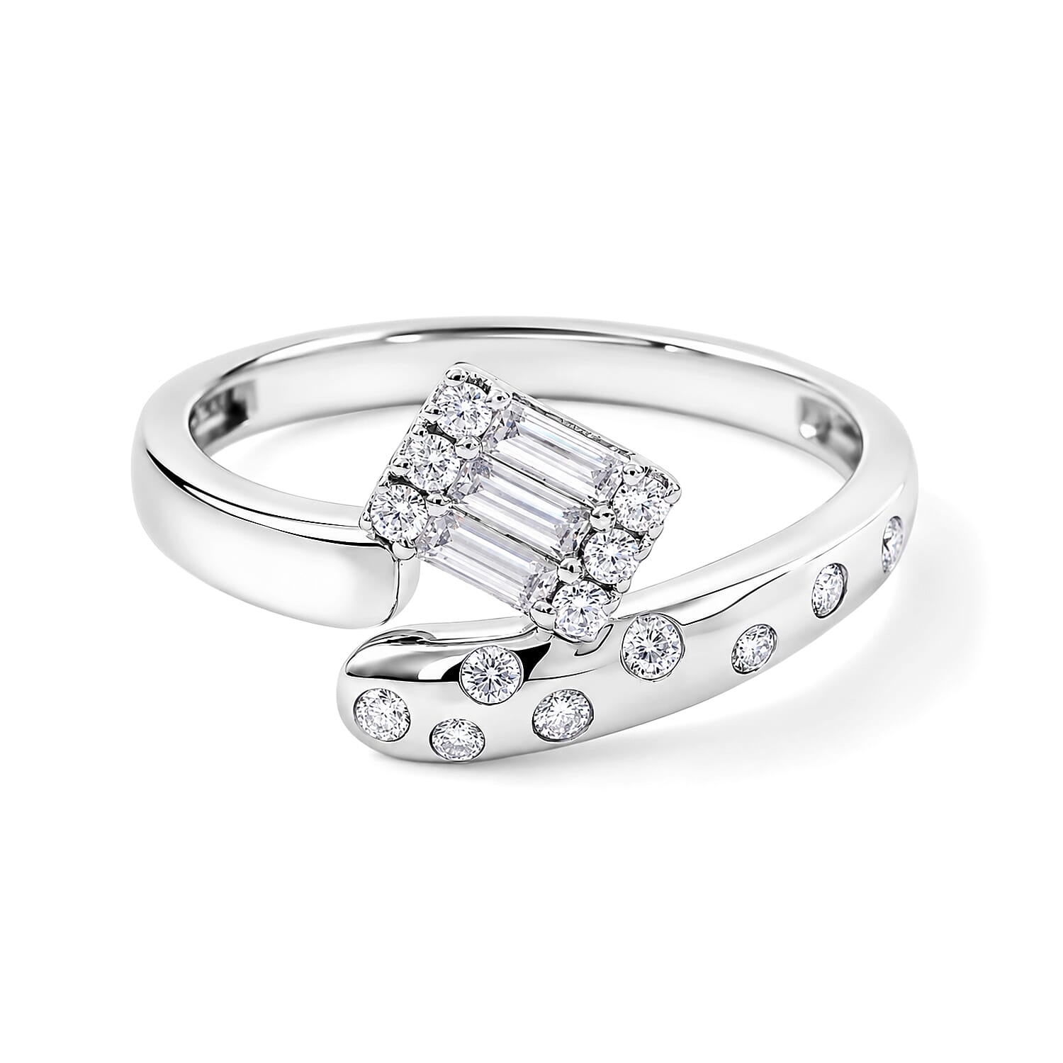 Clarte Ametry Collection Moissanite 0.35 ctw Ring in Sterling Silver (Size 6.0)