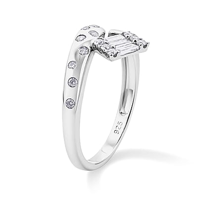 Clarte Ametry Collection Moissanite 0.35 ctw Ring in Sterling Silver (Size 6.0)