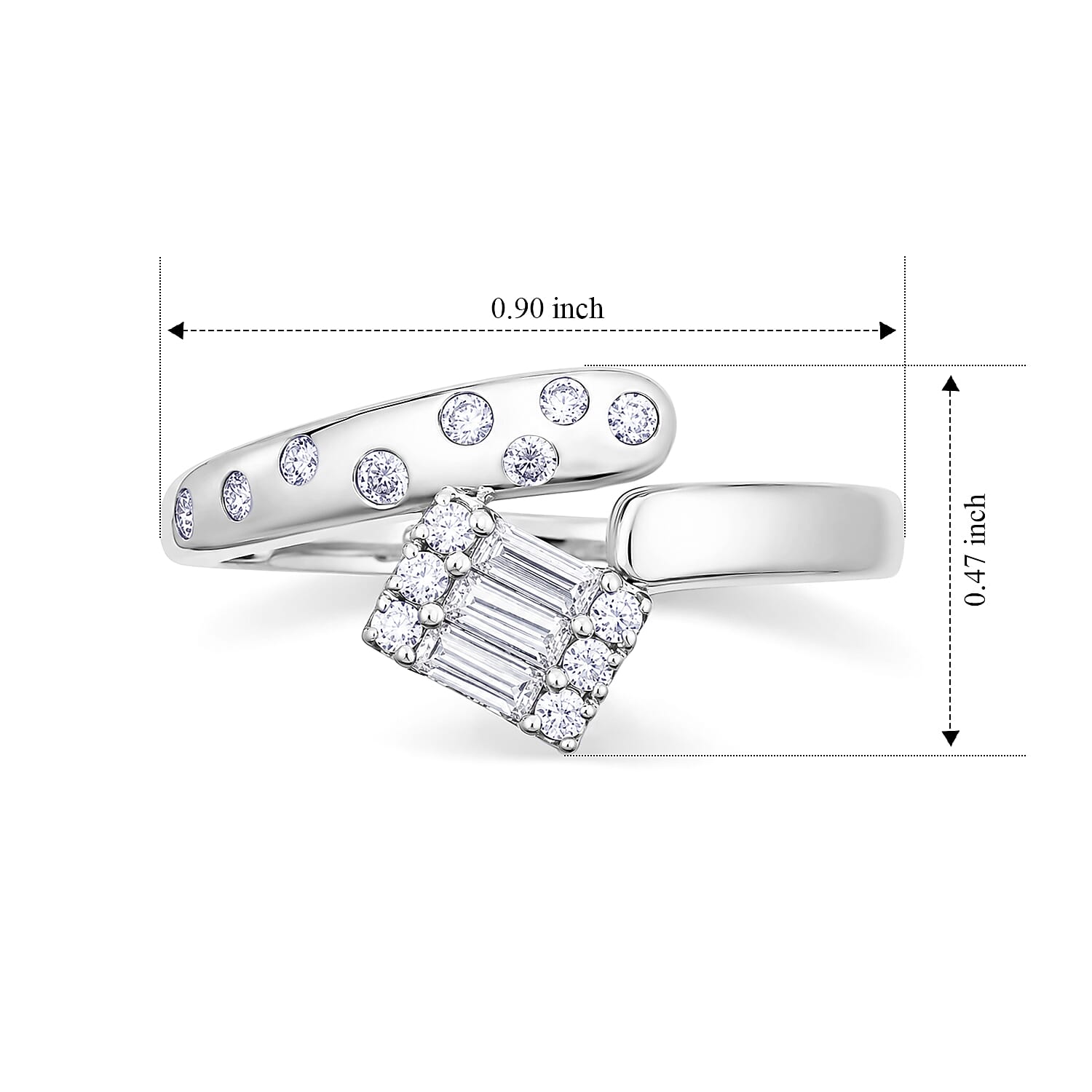 Clarte Ametry Collection Moissanite 0.35 ctw Ring in Sterling Silver (Size 6.0)