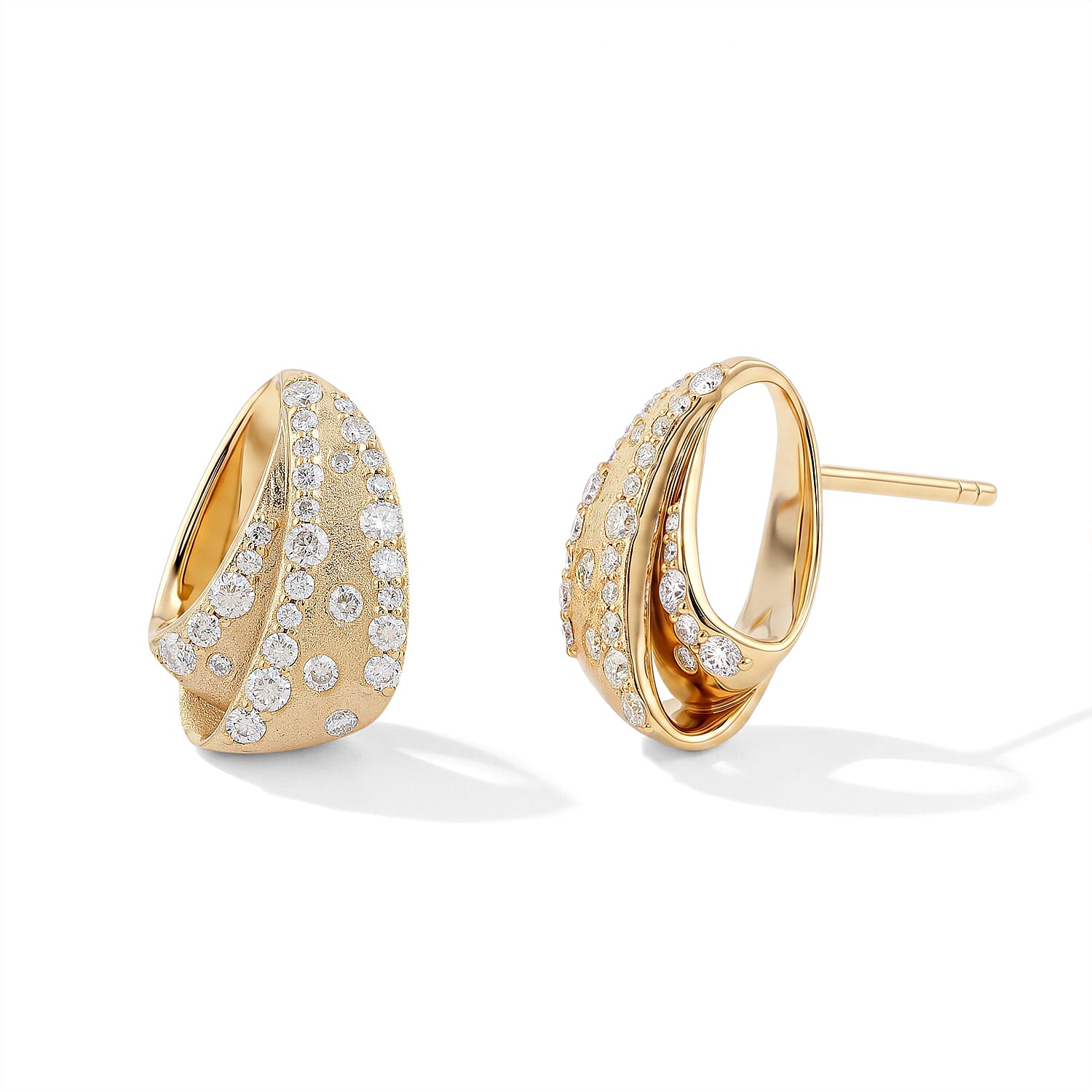 Clarte Moissanite 0.66 ctw Elan Stud Earrings in 14K Yellow Gold Over Sterling Silver