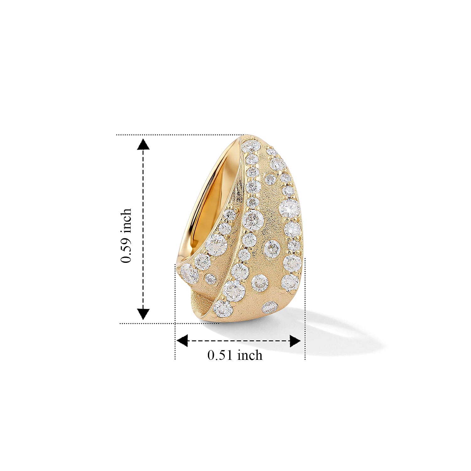 Clarte Moissanite 0.66 ctw Elan Stud Earrings in 14K Yellow Gold Over Sterling Silver