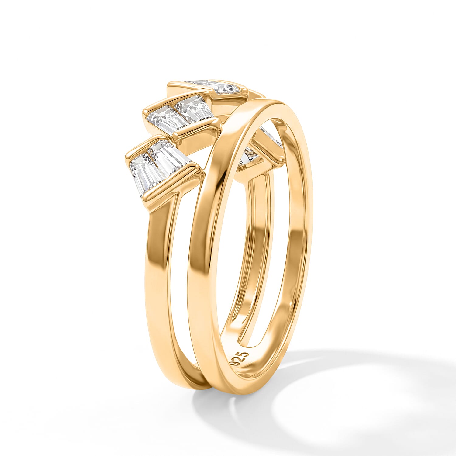 Clarte Moissanite 0.80 ctw Summit Ring in 14K Yellow Gold Over Sterling Silver (Size 6.0)