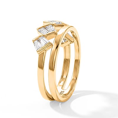 Clarte Moissanite 0.80 ctw Summit Ring in 14K Yellow Gold Over Sterling Silver (Size 6.0)