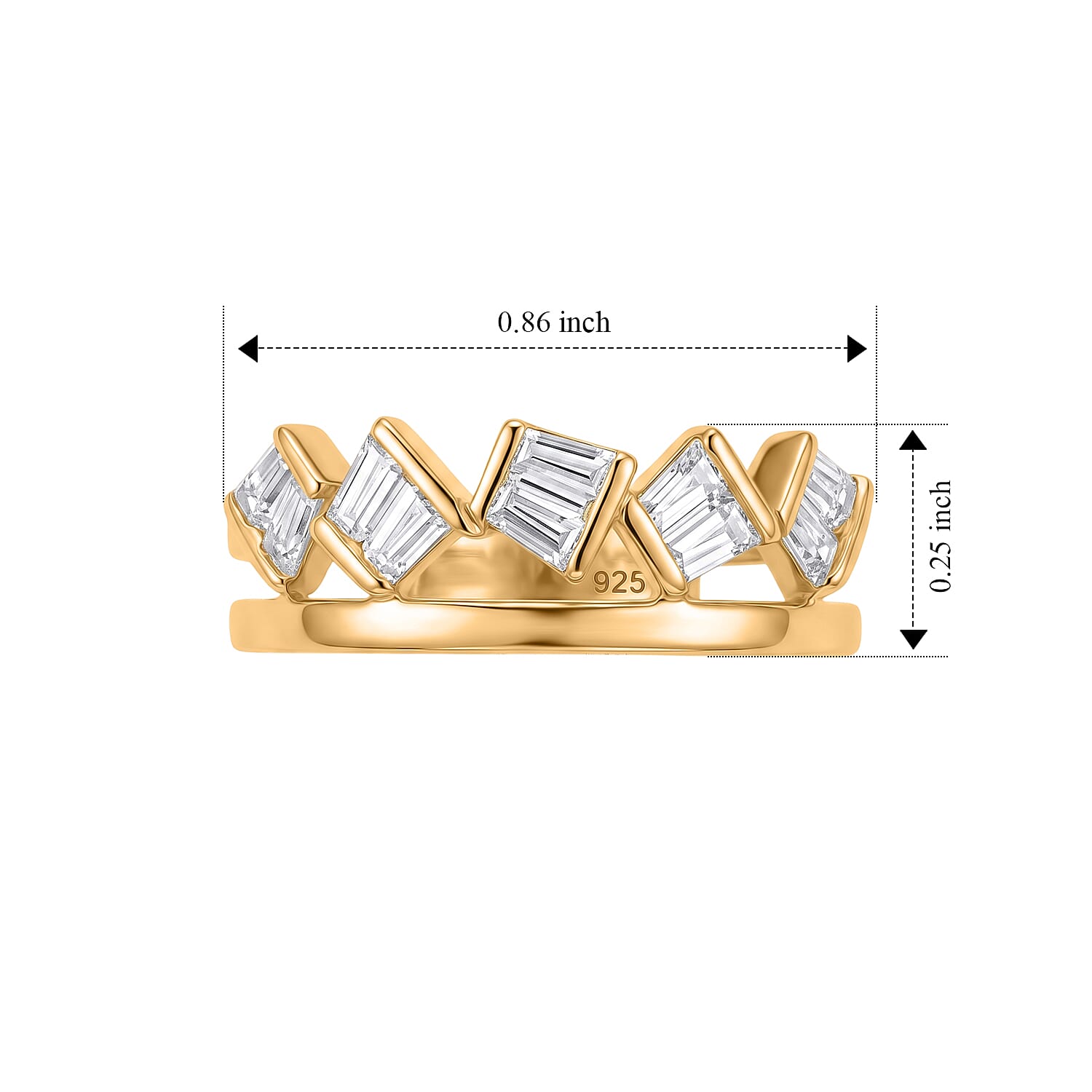 Clarte Moissanite 0.80 ctw Summit Ring in 14K Yellow Gold Over Sterling Silver (Size 6.0)
