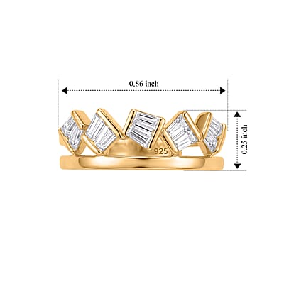 Clarte Moissanite 0.80 ctw Summit Ring in 14K Yellow Gold Over Sterling Silver (Size 6.0)