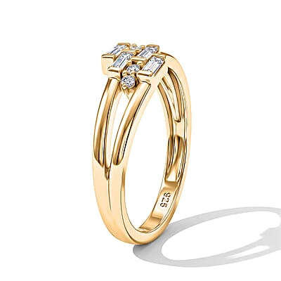 Clarte Moissanite 0.29 ctw Rayon Ring in 14K Yellow Gold Over Sterling Silver (Size 6.0)