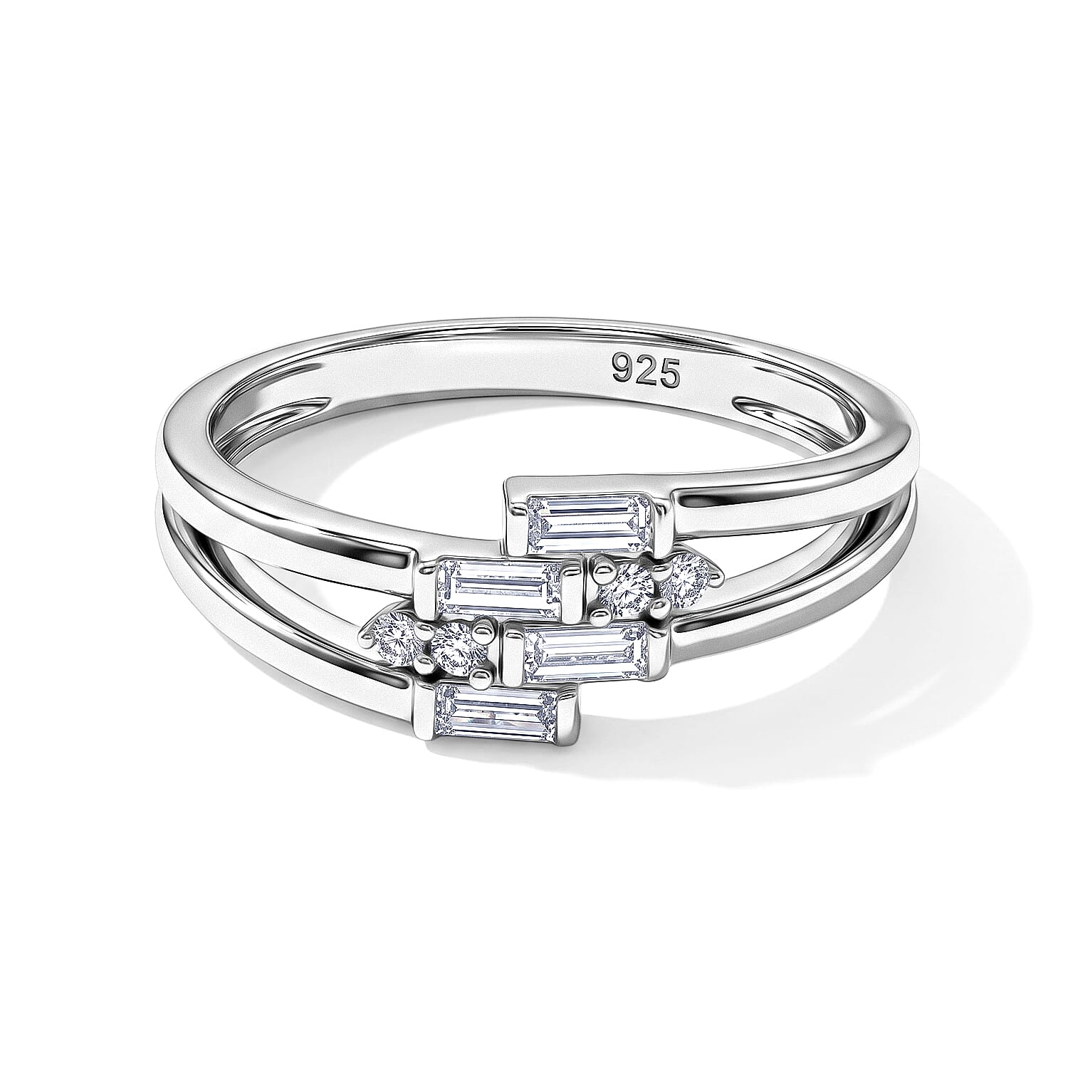 Clarte Rayon Collection Moissanite 0.30 ctw Ring in Sterling Silver (Size 6.0)