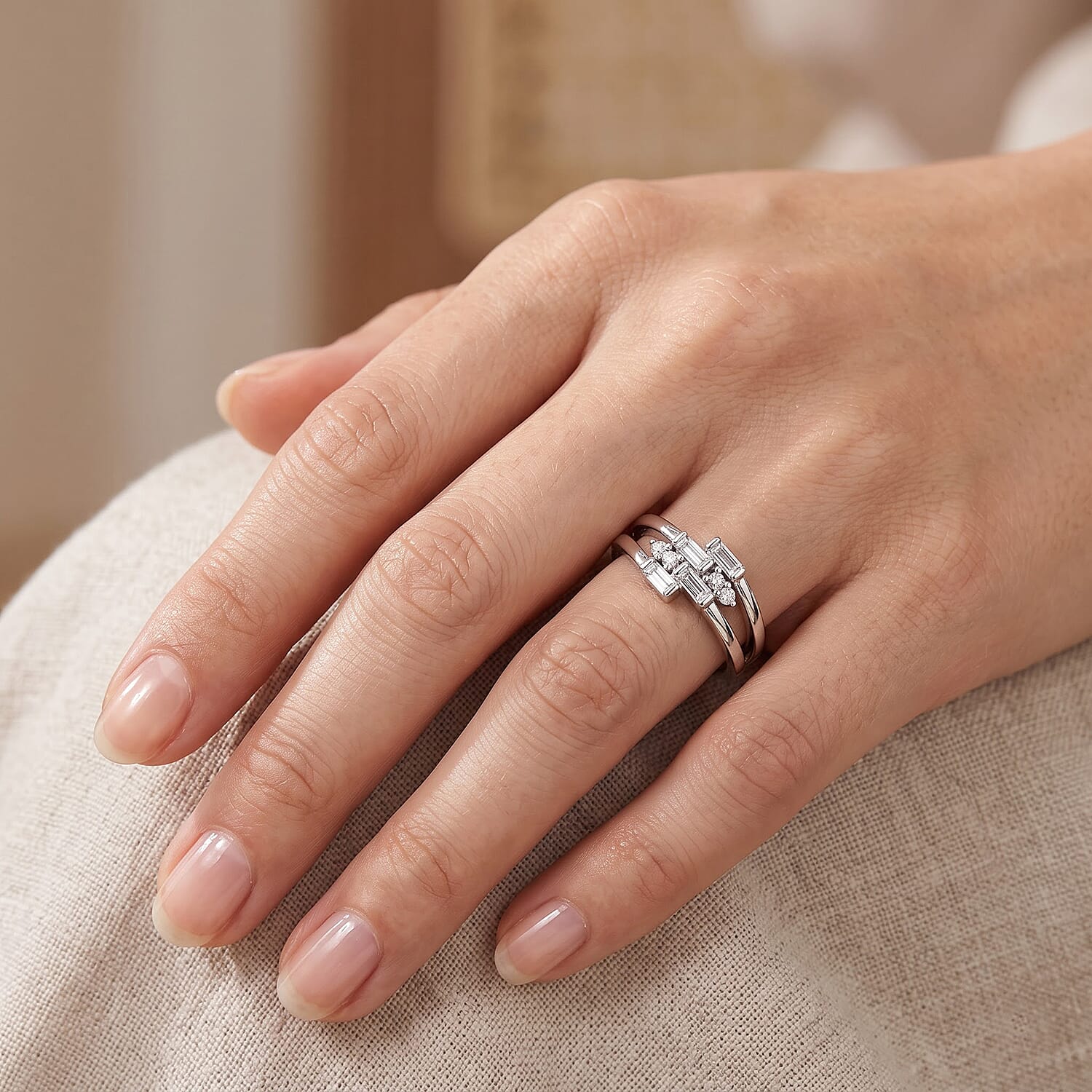 Clarte Rayon Collection Moissanite 0.30 ctw Ring in Sterling Silver (Size 6.0)