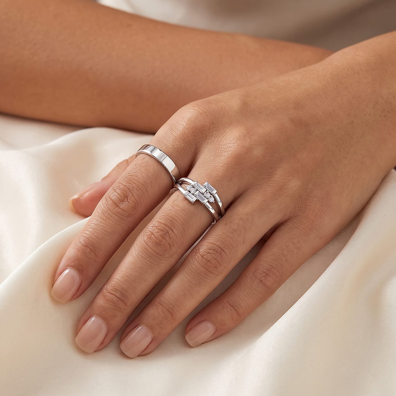 Clarte Rayon Collection Moissanite 0.30 ctw Ring in Sterling Silver (Size 6.0)