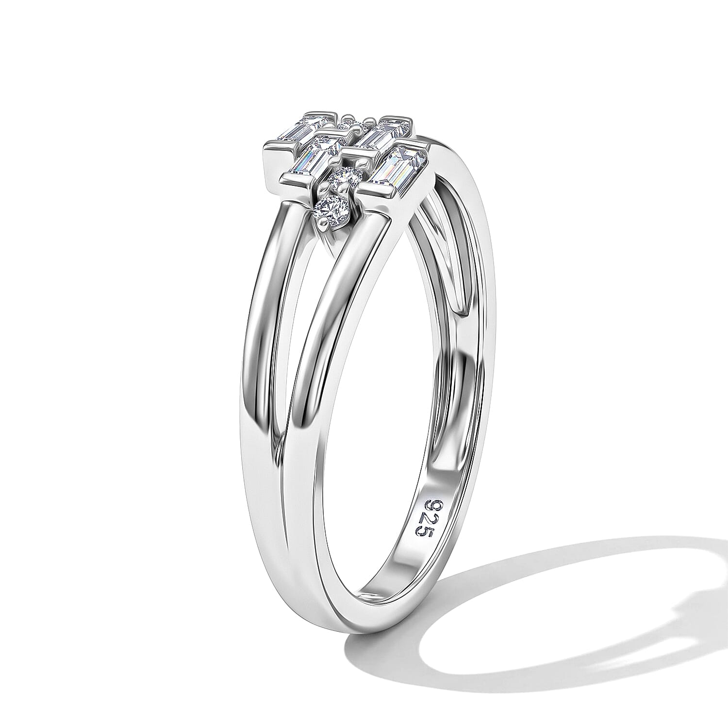 Clarte Rayon Collection Moissanite 0.30 ctw Ring in Sterling Silver (Size 6.0)