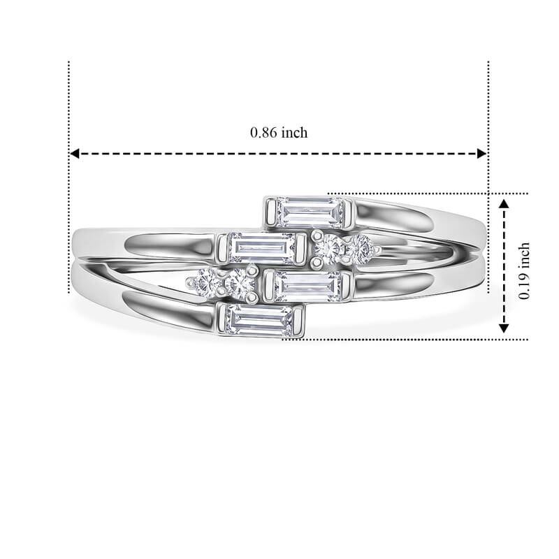 Clarte Rayon Collection Moissanite 0.30 ctw Ring in Sterling Silver (Size 6.0)
