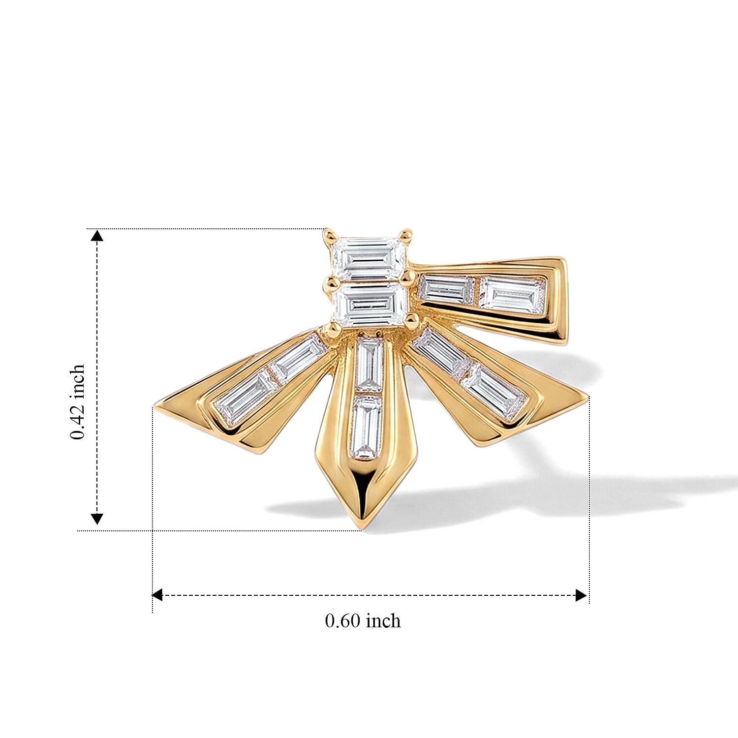 Clarte Moissanite 0.59 ctw Alis Stud Earrings in 14K Yellow Gold Over Sterling Silver