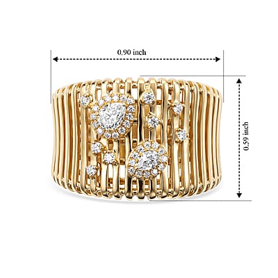 Clarte Moissanite 0.34 ctw Netra Ring in 14K Yellow Gold Over Sterling Silver (Size 6.0)