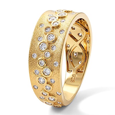Clarte Moissanite 0.50 ctw Lucent Ring in 14K Yellow Gold Over Sterling Silver (Size 6.0)