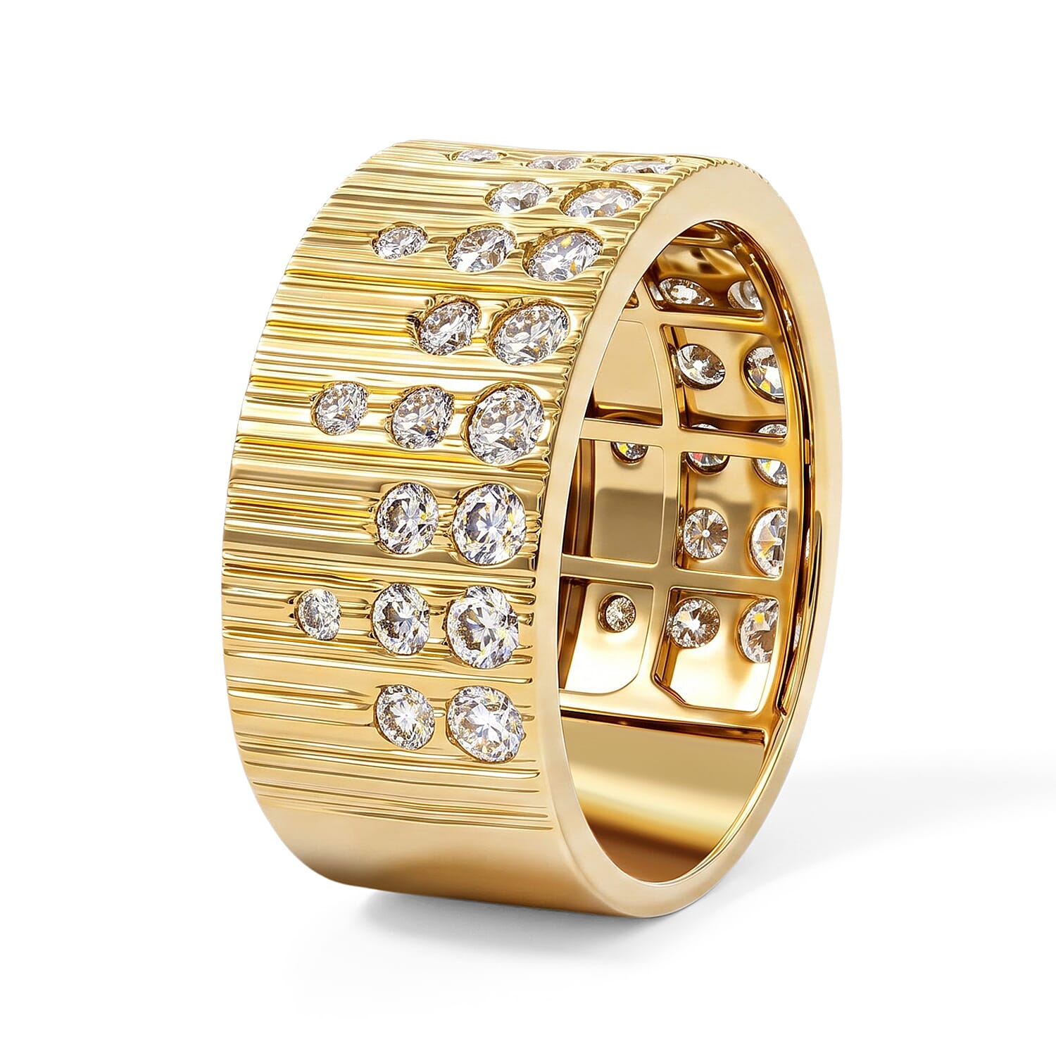 Clarte Moissanite 1.07 ctw Empire Ring in 14K Yellow Gold Over Sterling Silver (Size 6.0)