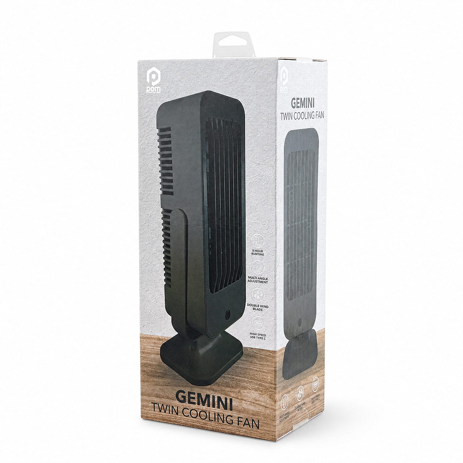 Pom Gear Gemini Twin Turbo Desk Fan - Black