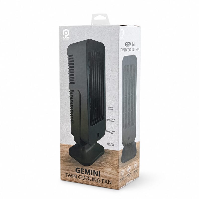 Pom Gear Gemini Twin Turbo Desk Fan - Black