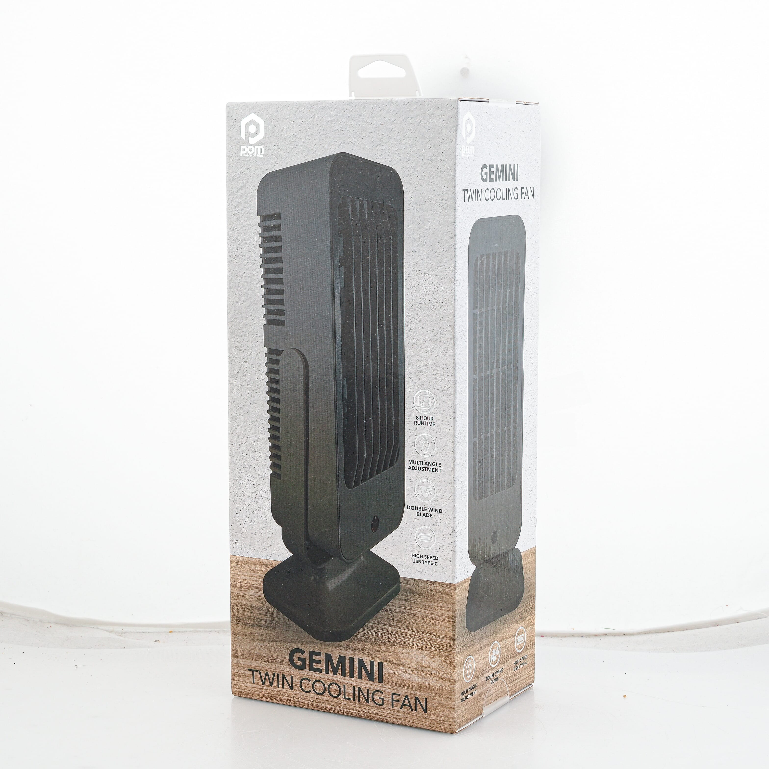 Pom Gear Gemini Twin Turbo Desk Fan - Black