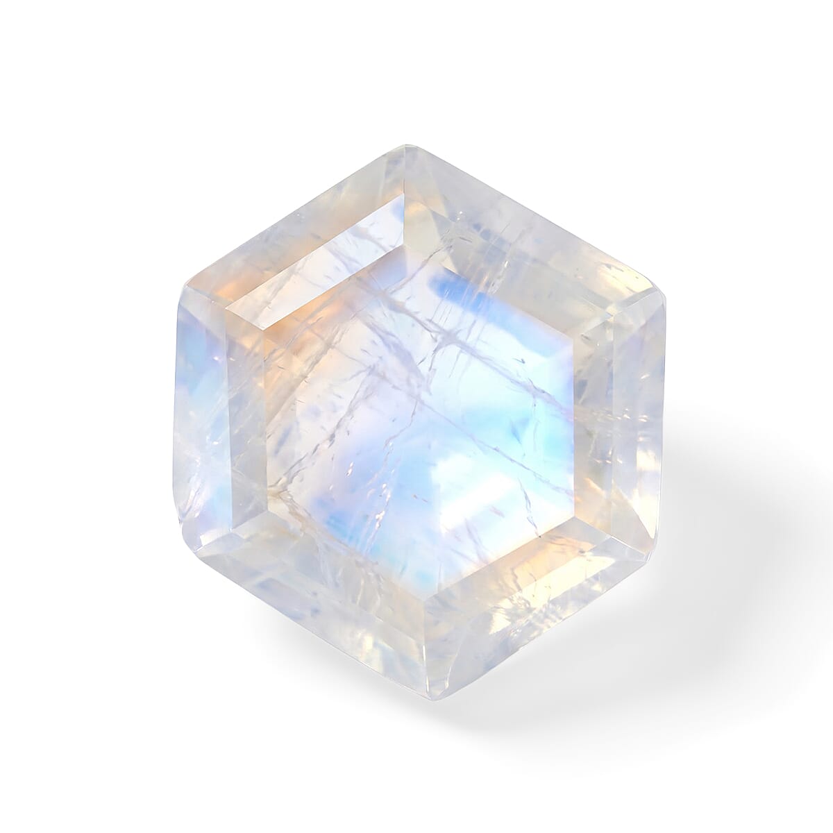 AA Rainbow Moonstone (Hex 6 mm) 0.65 ctw