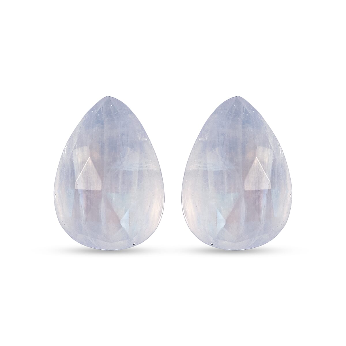 Rainbow Moonstone Set of 2 (Pear 7x5 mm) 1.48 ctw