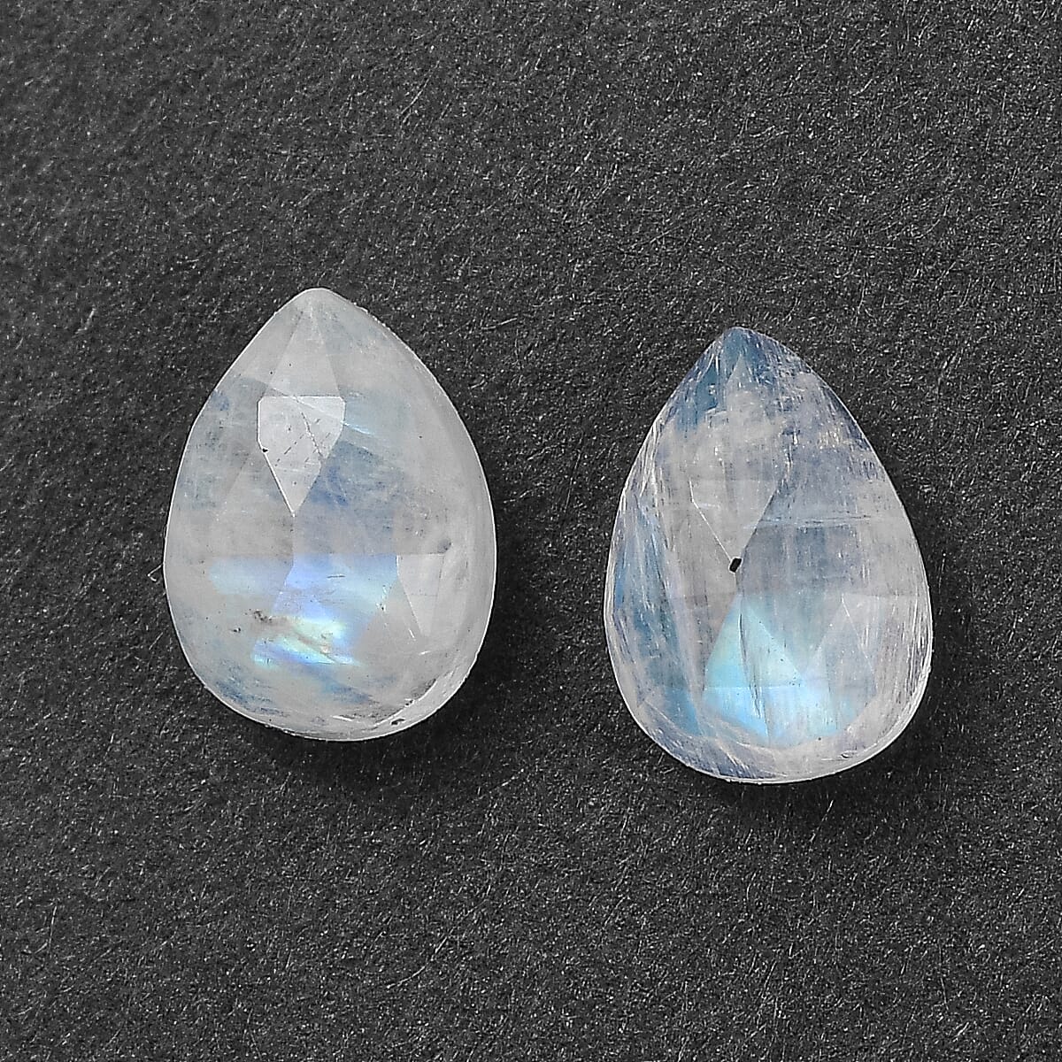 Rainbow Moonstone Set of 2 (Pear 7x5 mm) 1.48 ctw