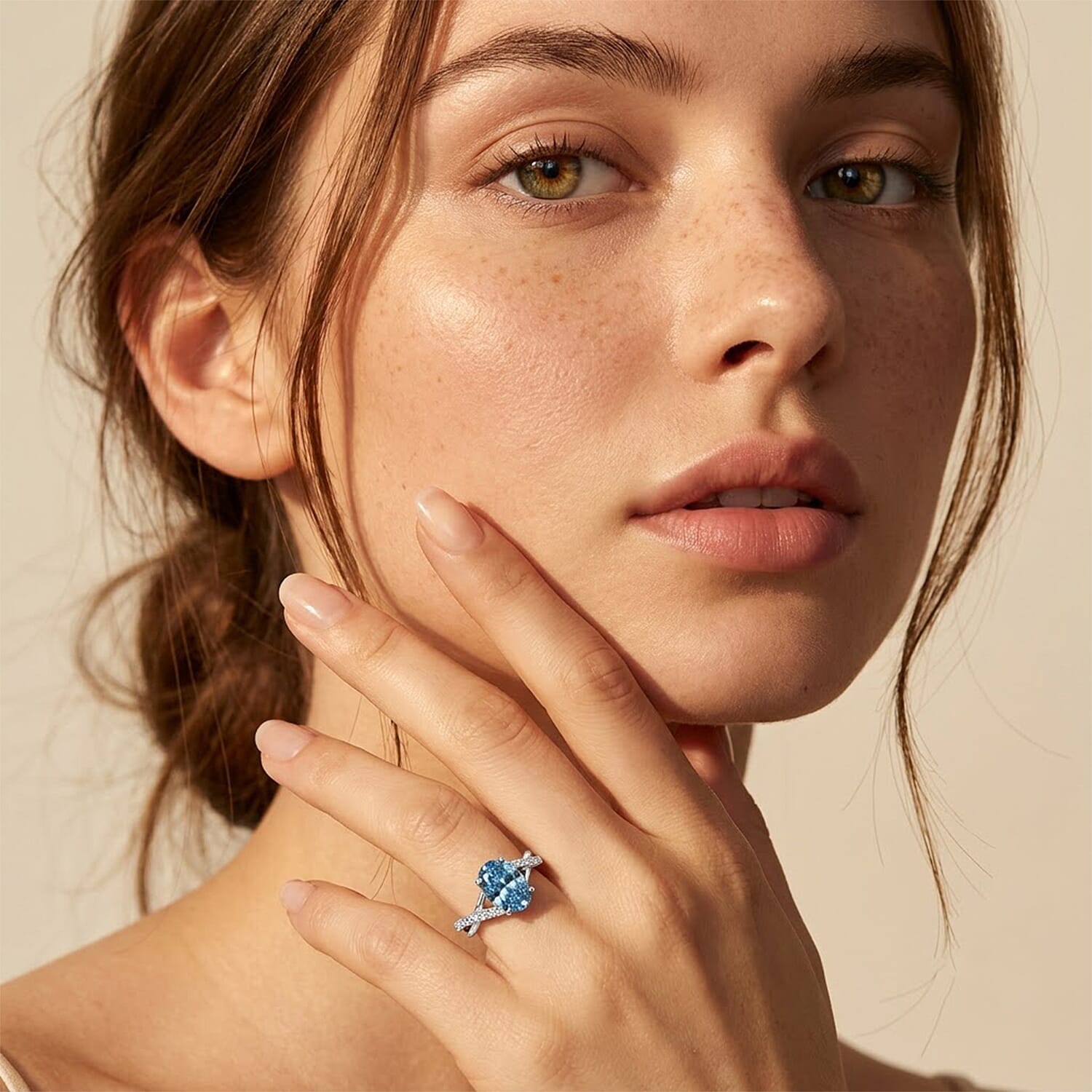 D'Joy Lab Grown Blue Diamond (IR) and Lab Grown Diamond VS 1.25 ctw Ring in Rhodium Over Sterling Silver (Size 6.0)