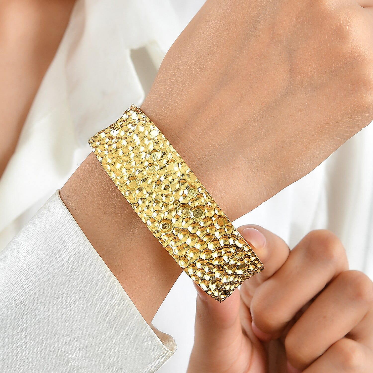 EverTrue Gilded Cuff Bracelet in 18K YG Plated (7.25 In)
