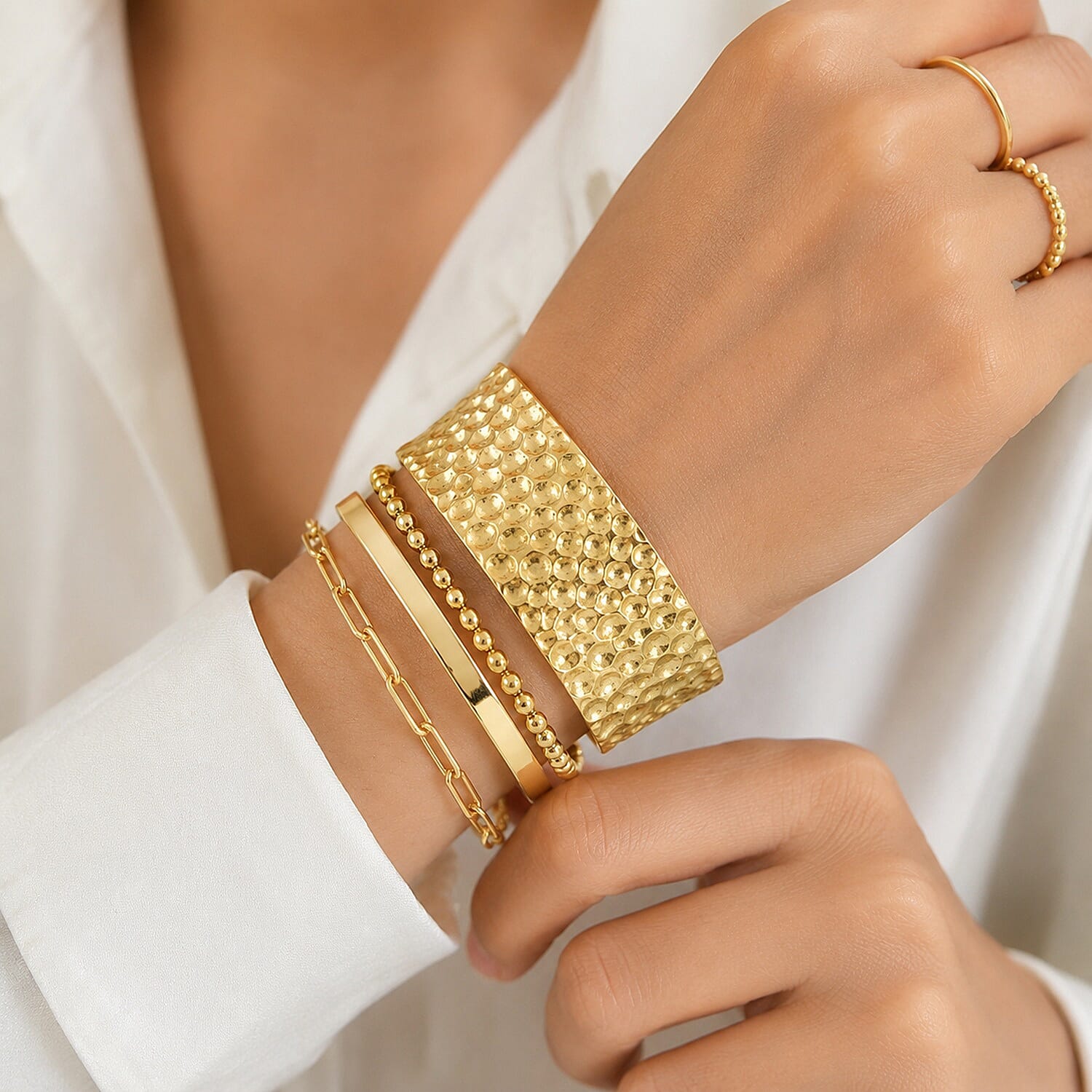 EverTrue Gilded Cuff Bracelet in 18K YG Plated (7.25 In)