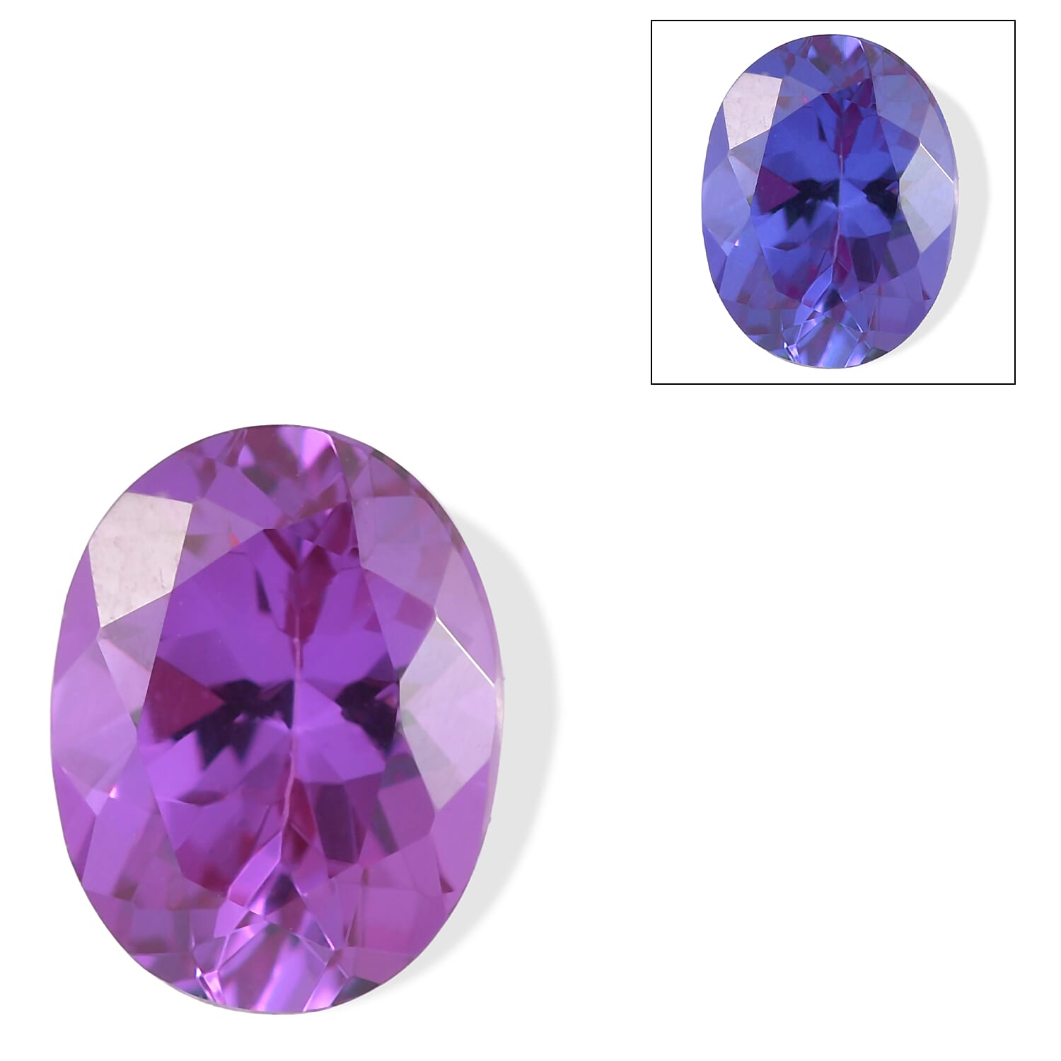 Lab Grown Color Change Sapphire (Ovl 9X7 mm) 2.20 ctw