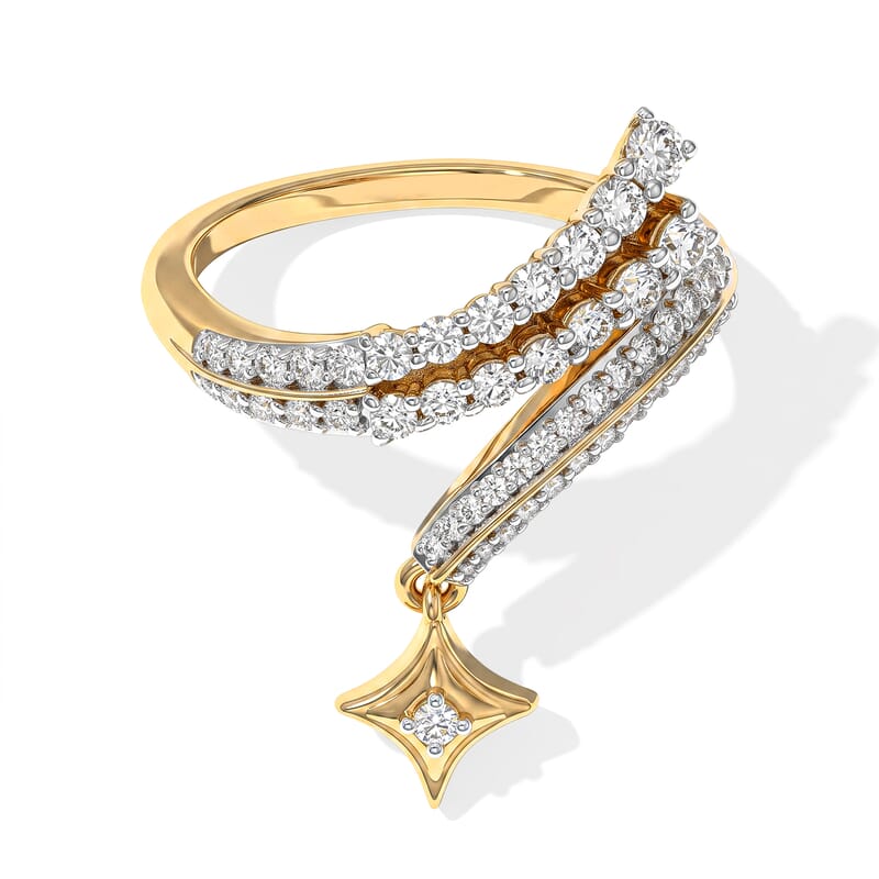 D'Joy Moissanite 0.80 ctw Celestial Spark Ring in 18K Vermeil Yellow Gold Over Sterling Silver (Size 5.0)