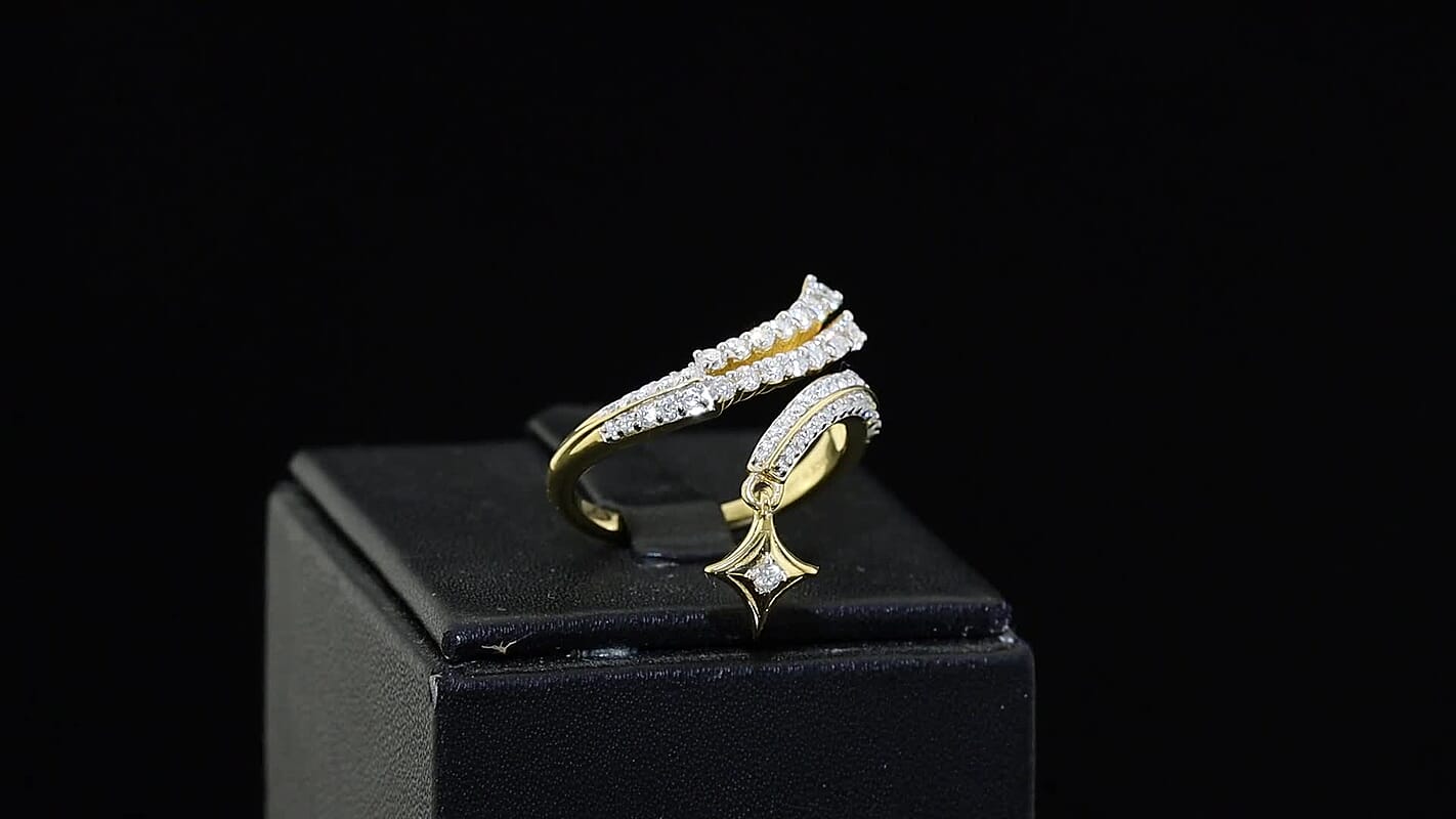 D'Joy Moissanite Fancy Ring in 18K Vermeil YG Over Sterling Silver (Size 10.0) 0.80 ctw