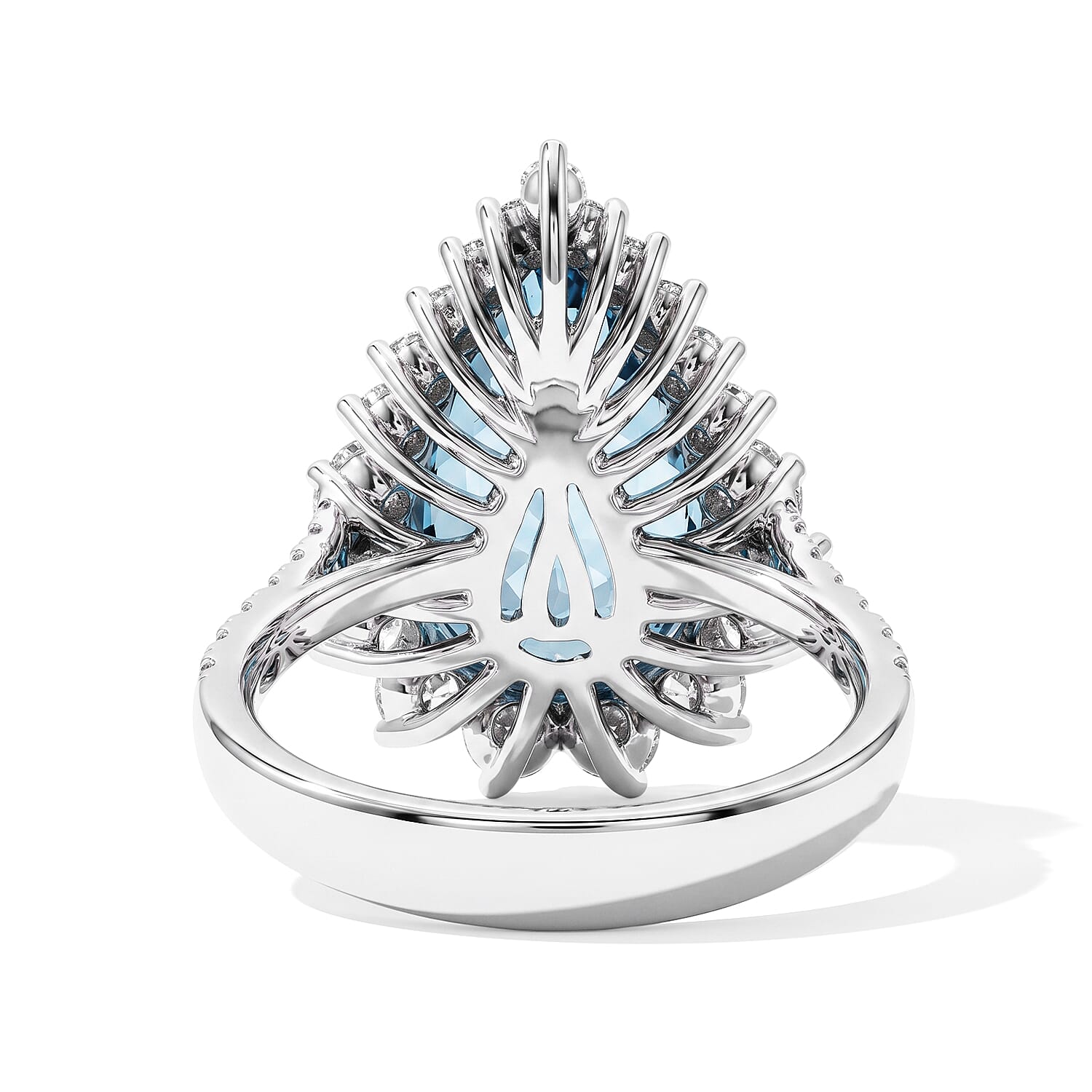 Chairman Vault Collection Rhapsody AAAA Santa Maria Aquamarine and Diamond EF-VS 6.95 ctw Ring in 950 Platinum (Size 7.0) 8.85 Grams
