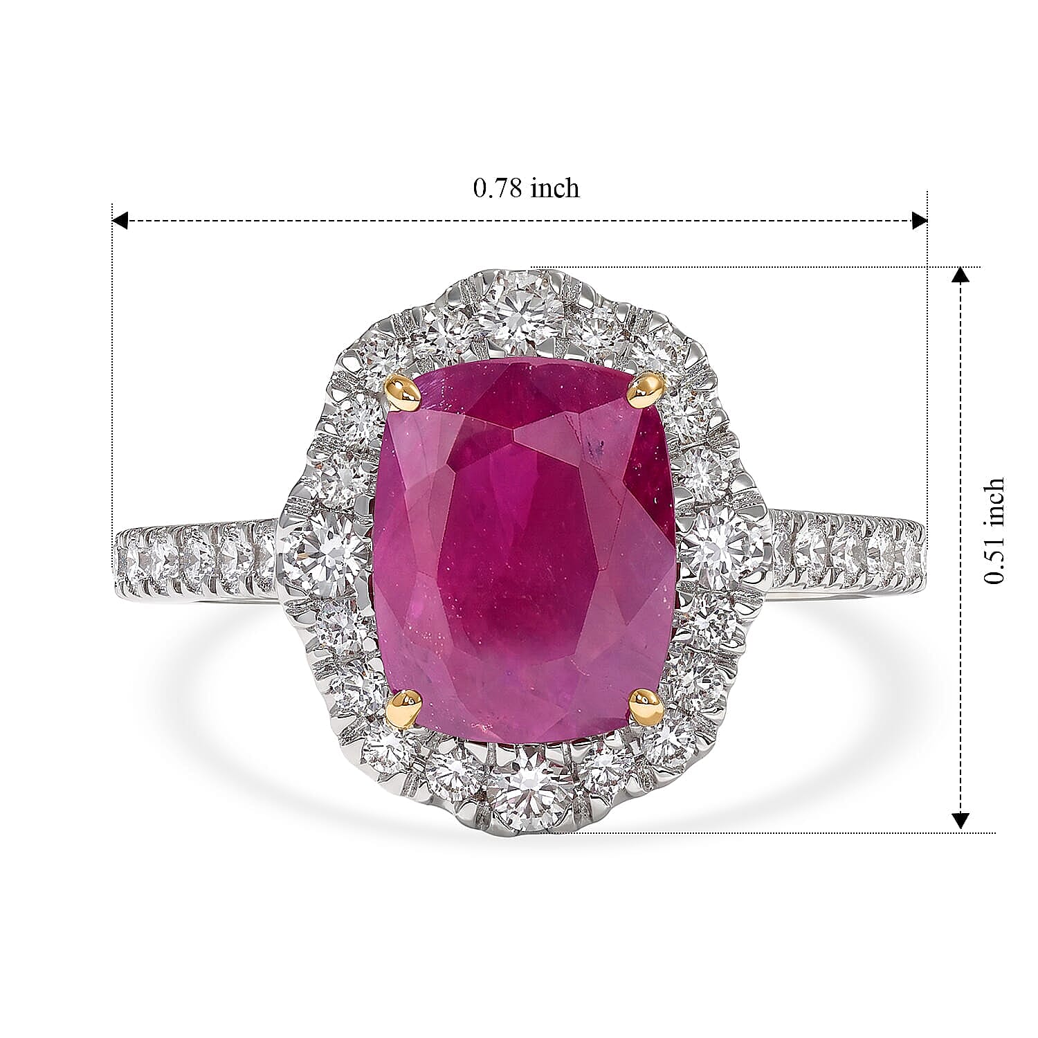 Certified & Appraised AAA Taveta Ruby and Luxuriant Lab Grown Diamond G-H SI 4.00 ctw Ring in 10K Yellow Gold (Size 5.0)