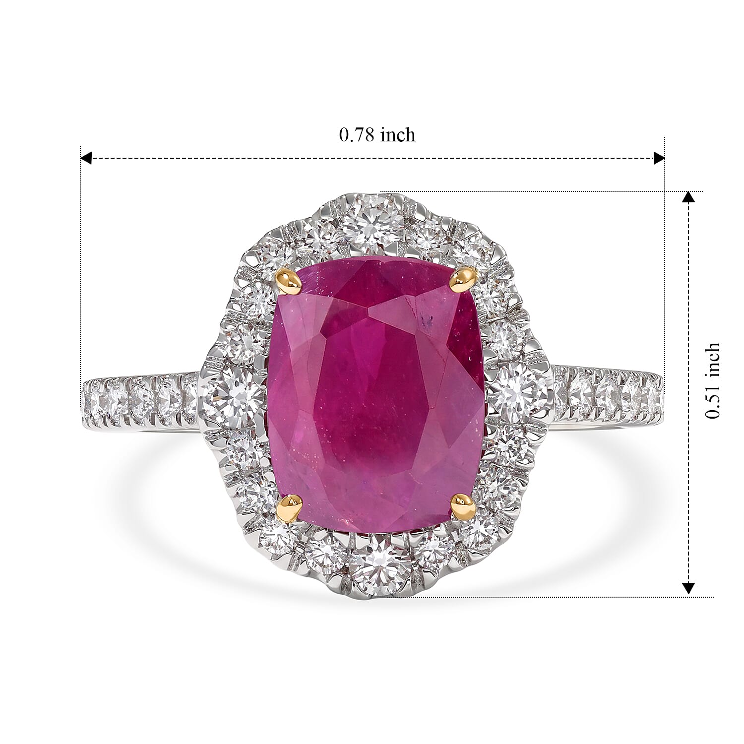Certified & Appraised AAA Taveta Ruby and Luxuriant Lab Grown Diamond G-H SI 4.00 ctw Ring in 10K Yellow Gold (Size 7.0)