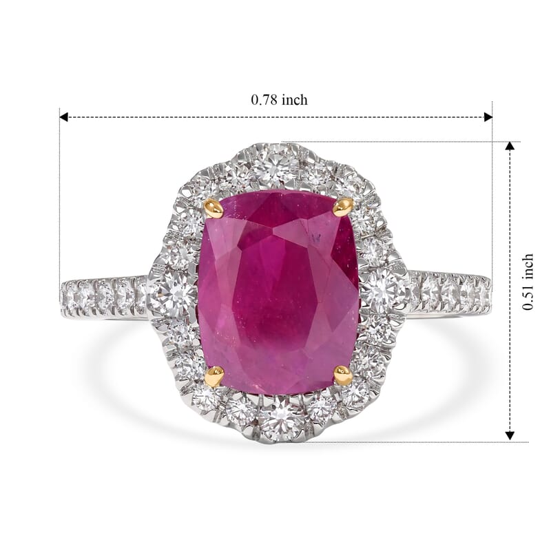 Certified & Appraised AAA Taveta Ruby and Luxuriant Lab Grown Diamond G-H SI 4.00 ctw Ring in 10K Yellow Gold (Size 7.0)