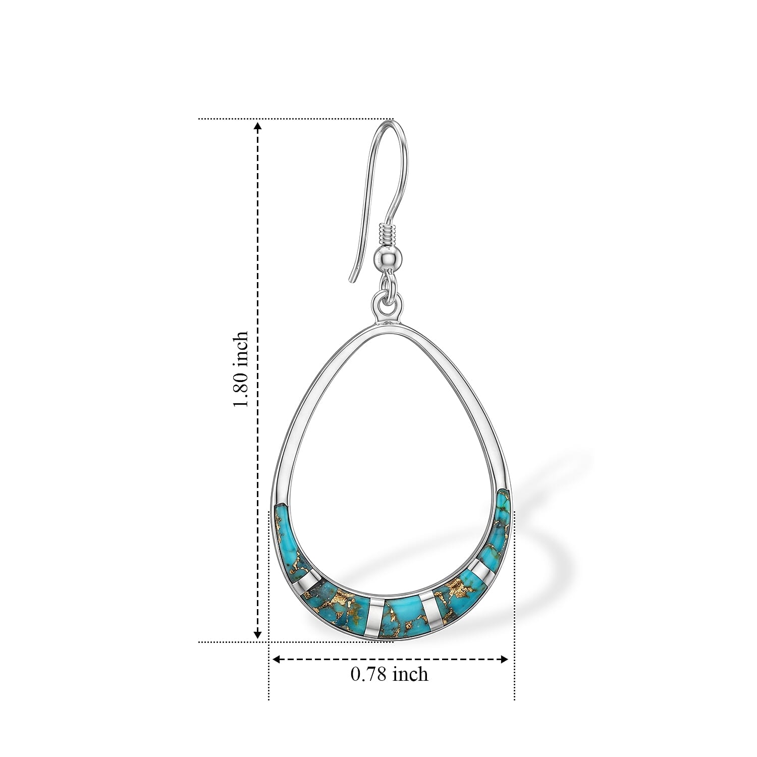Santa Fe Style Mojave Blue Turquoise 0.70 ctw Dangle Earrings in Sterling Silver