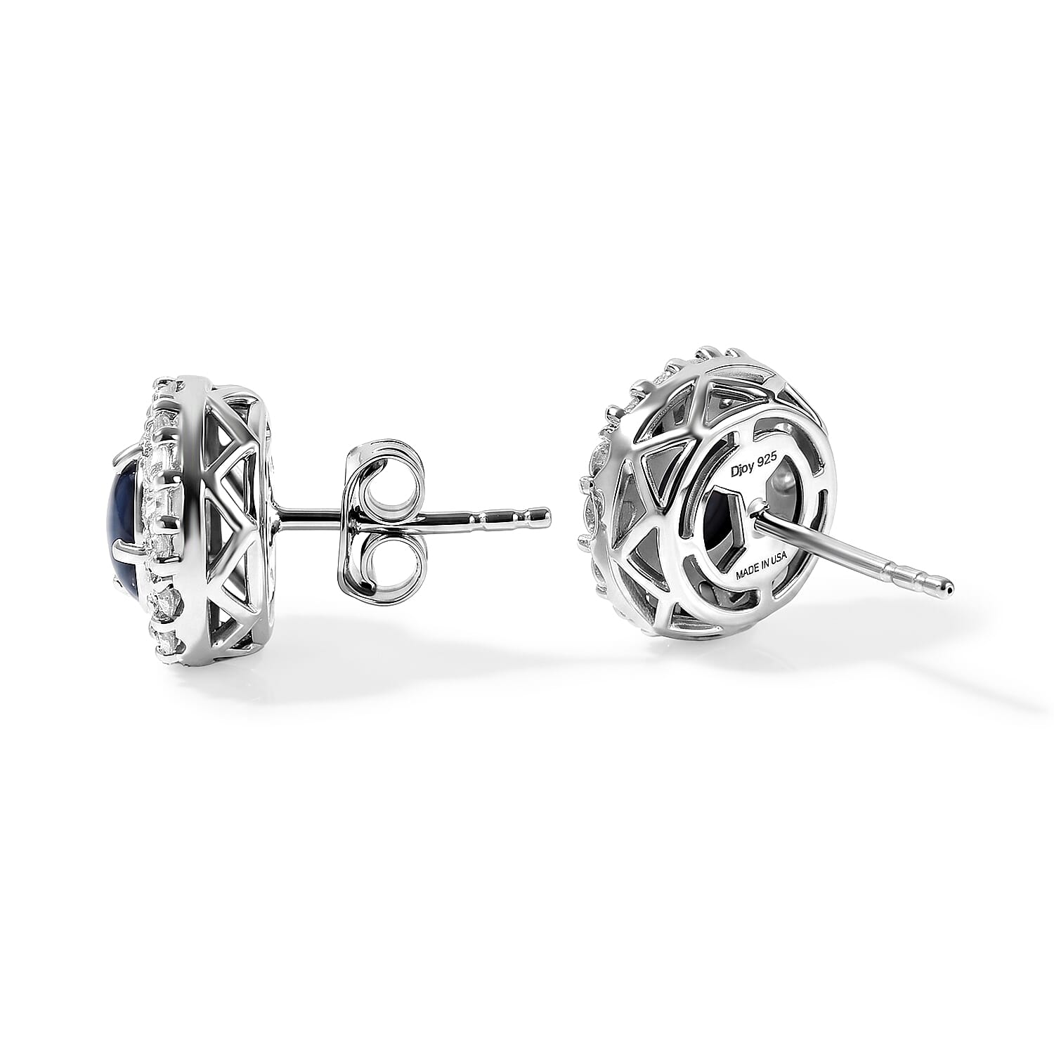 Certified and Appraised D'Joy Premium Australian Black Ridge Opal Triplet and Moissanite 2.15 ctw Earrings in Rhodium Over Sterling Silver